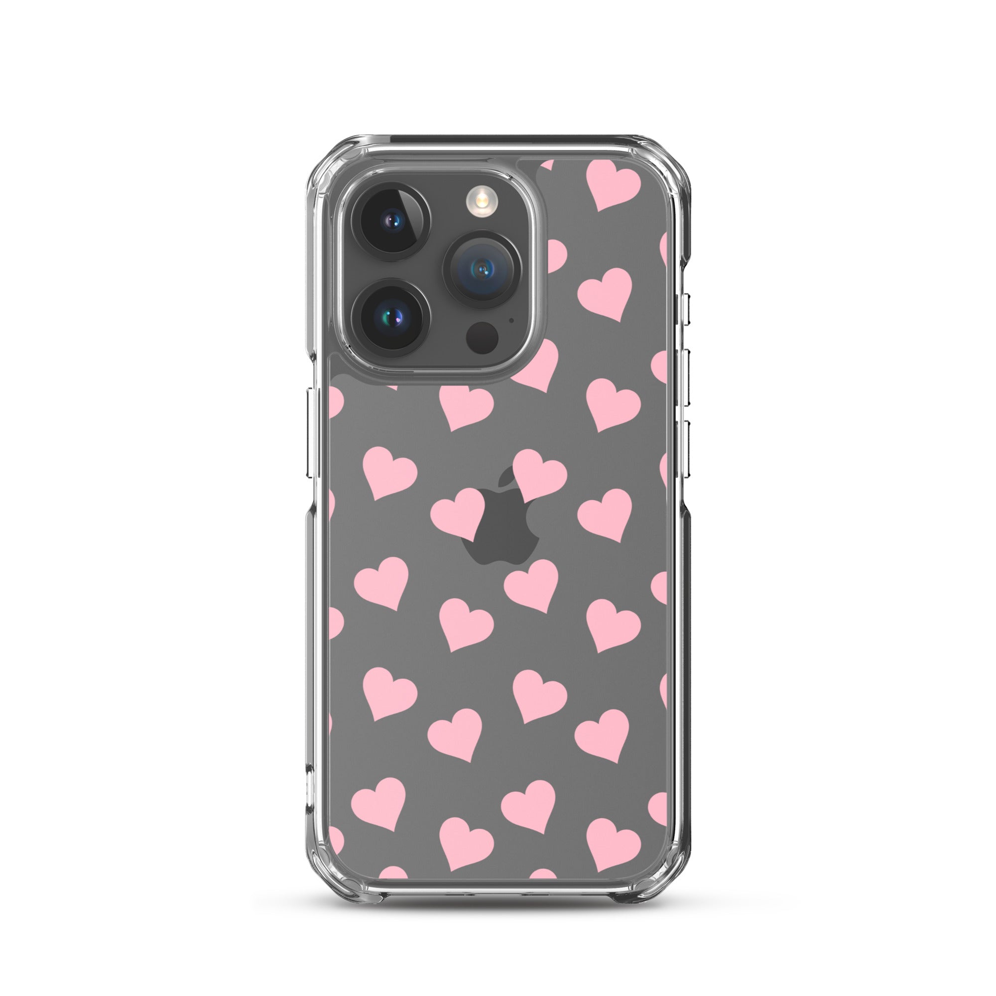 Pink Hearts Clear iPhone Case