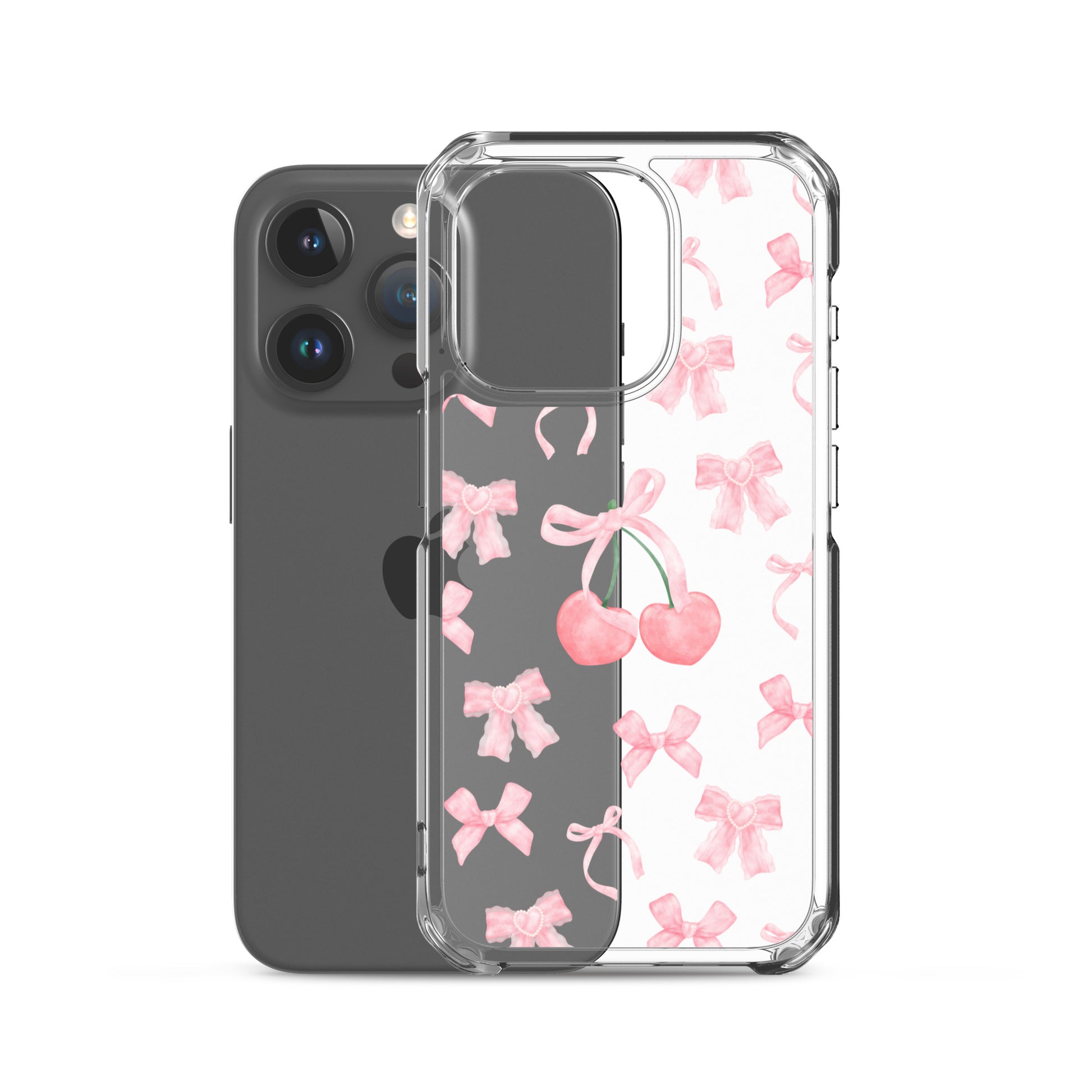Cherry Bows Clear iPhone Case Stella Cases Cherry Bows Clear iPhone Case Stella Cases