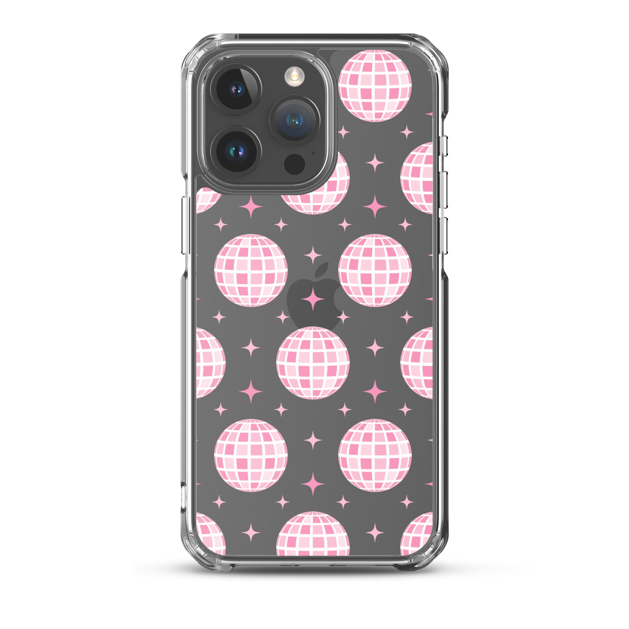 Pink Disco Clear iPhone Case iPhone 15 Pro Max