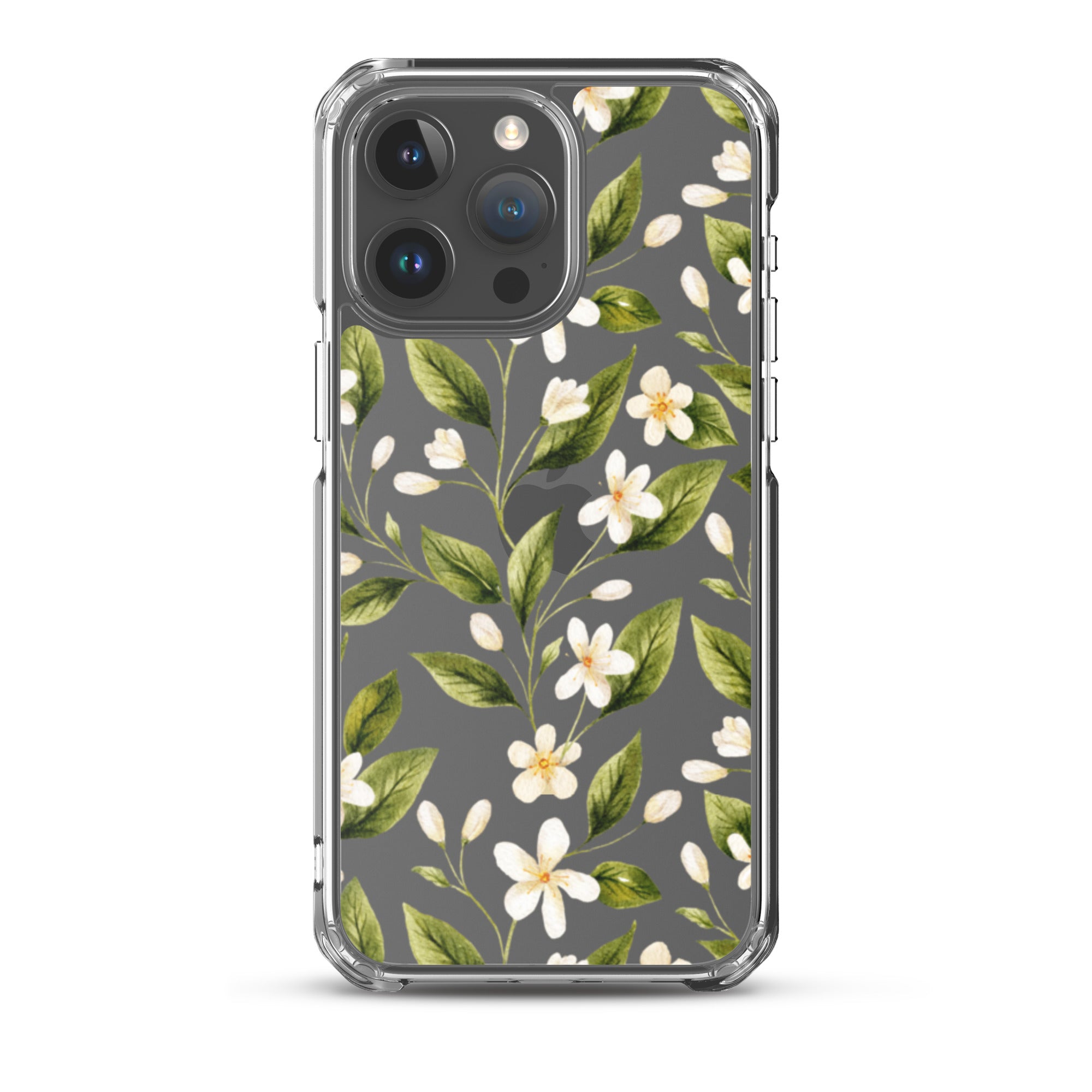 White Floral Clear iPhone Case iPhone 15 Pro Max