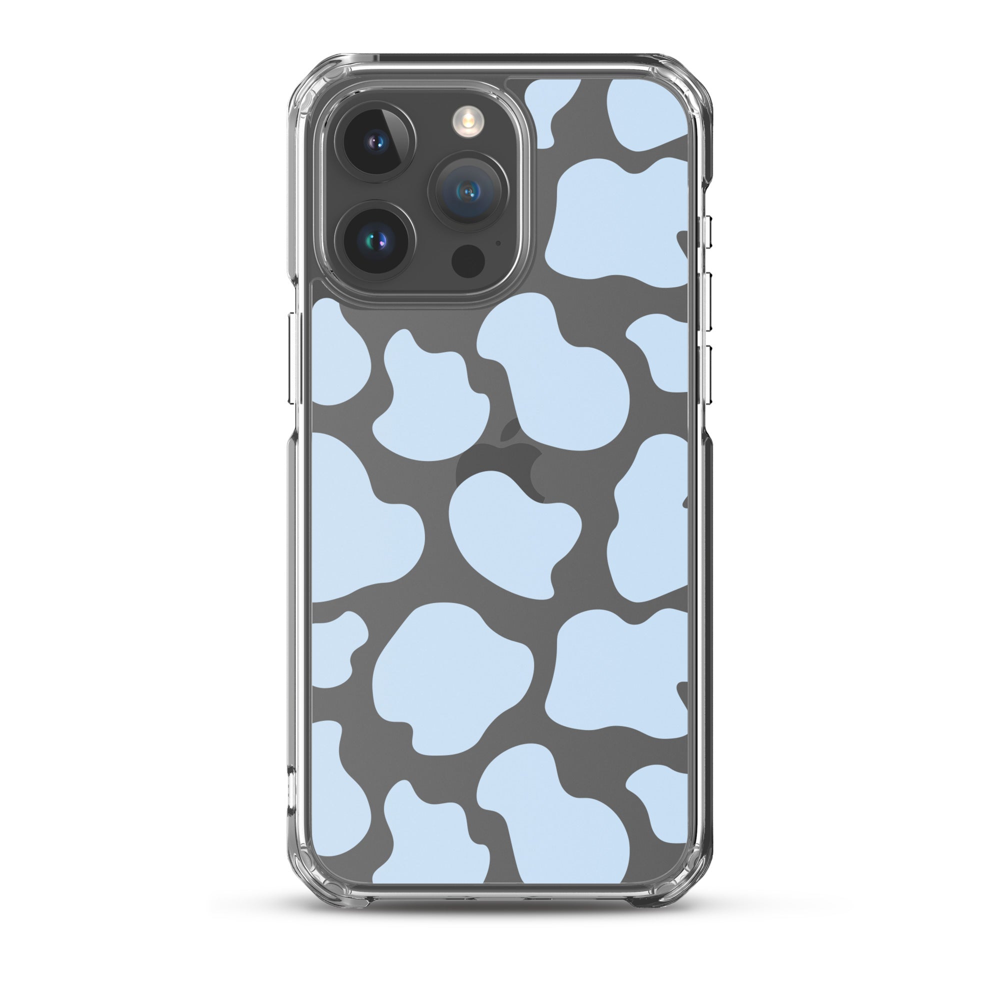 Blue Cow Clear iPhone Case iPhone 15 Pro Max
