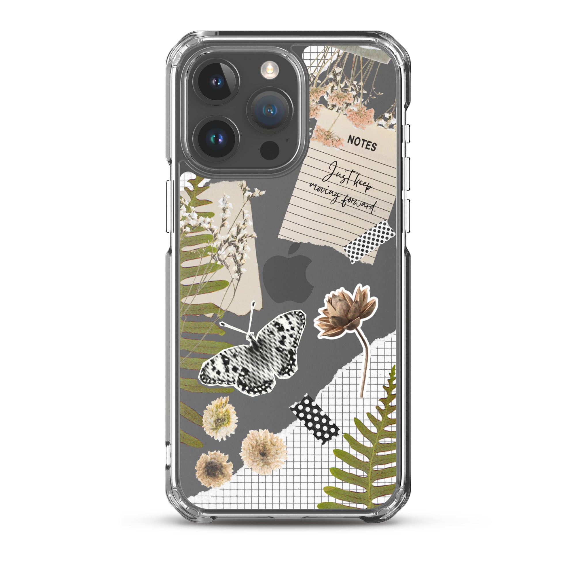 Boho Collage Clear iPhone Case iPhone 15 Pro Max