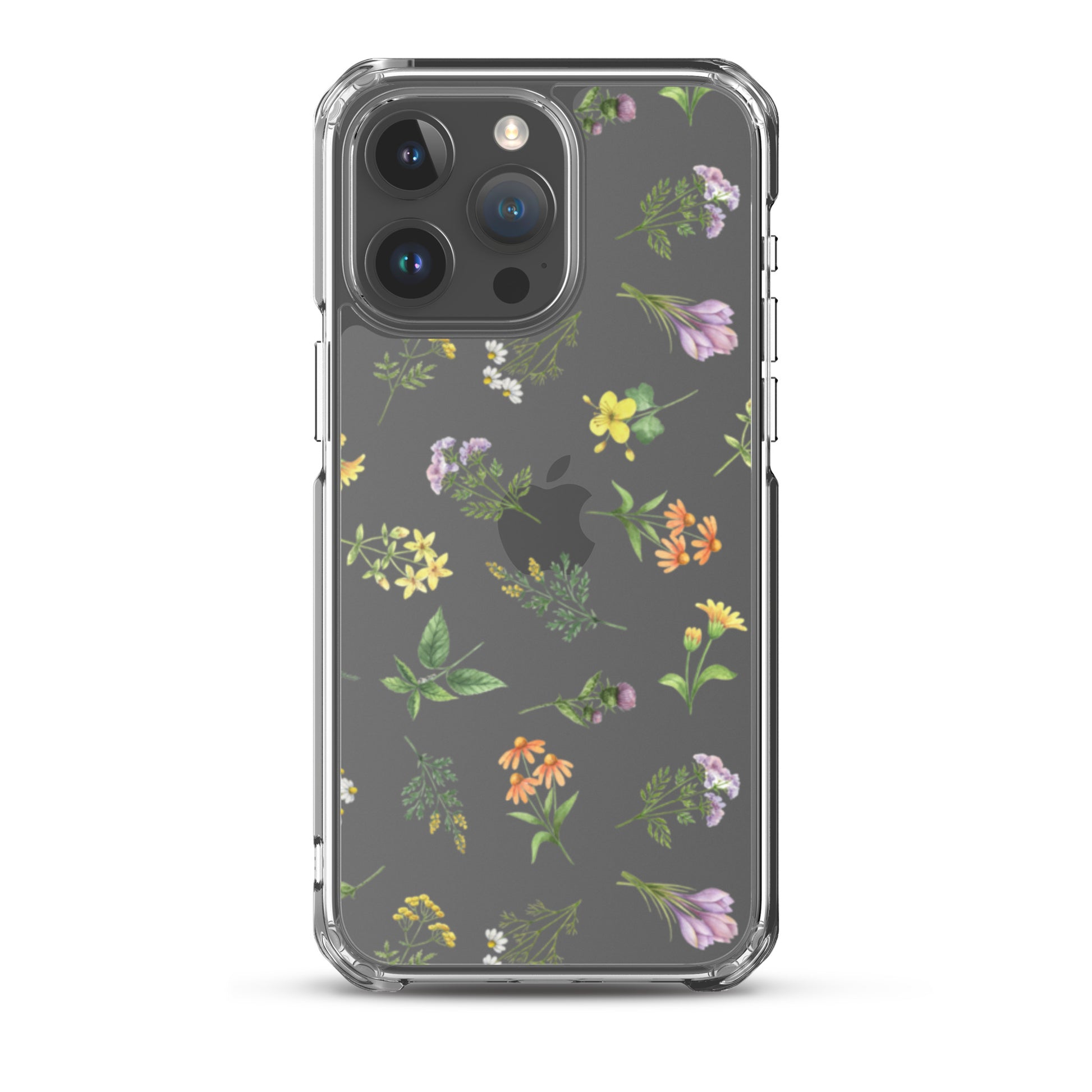 Floral Rain Clear iPhone Case iPhone 15 Pro Max