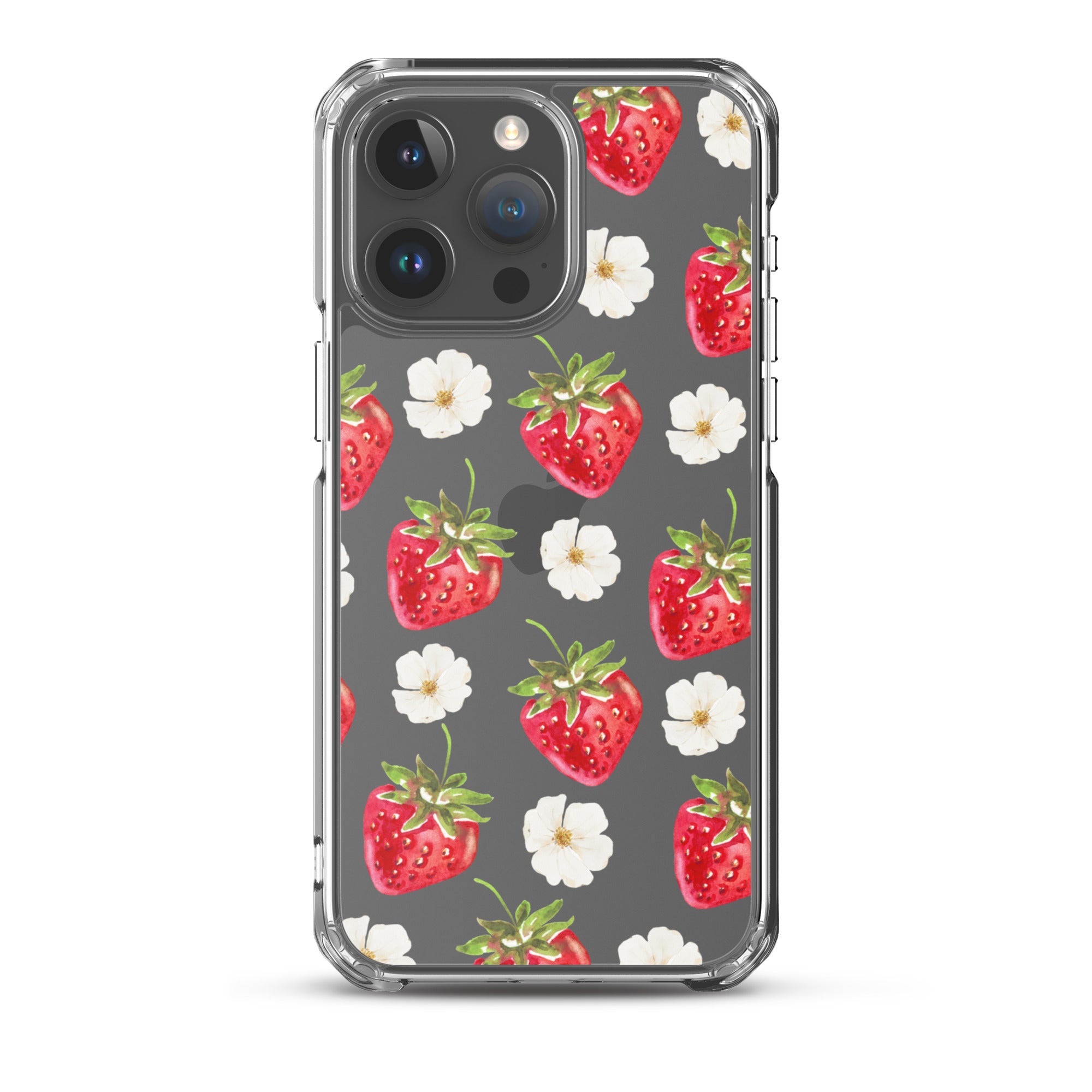 Strawberry Bloom Clear iPhone Case