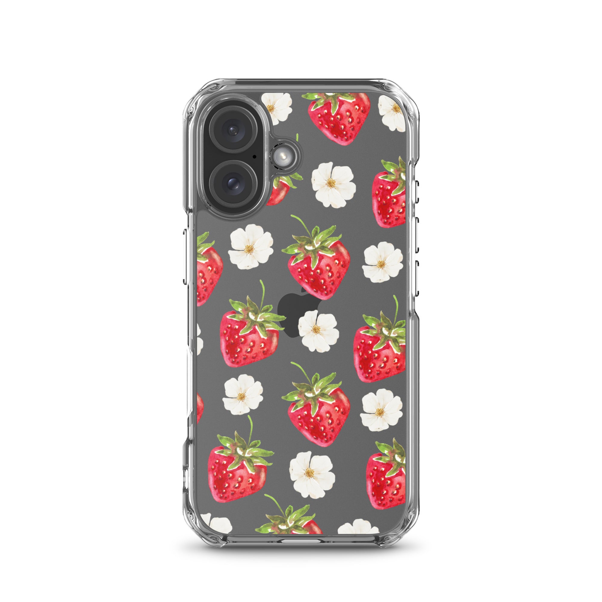 Strawberry Bloom Clear iPhone Case