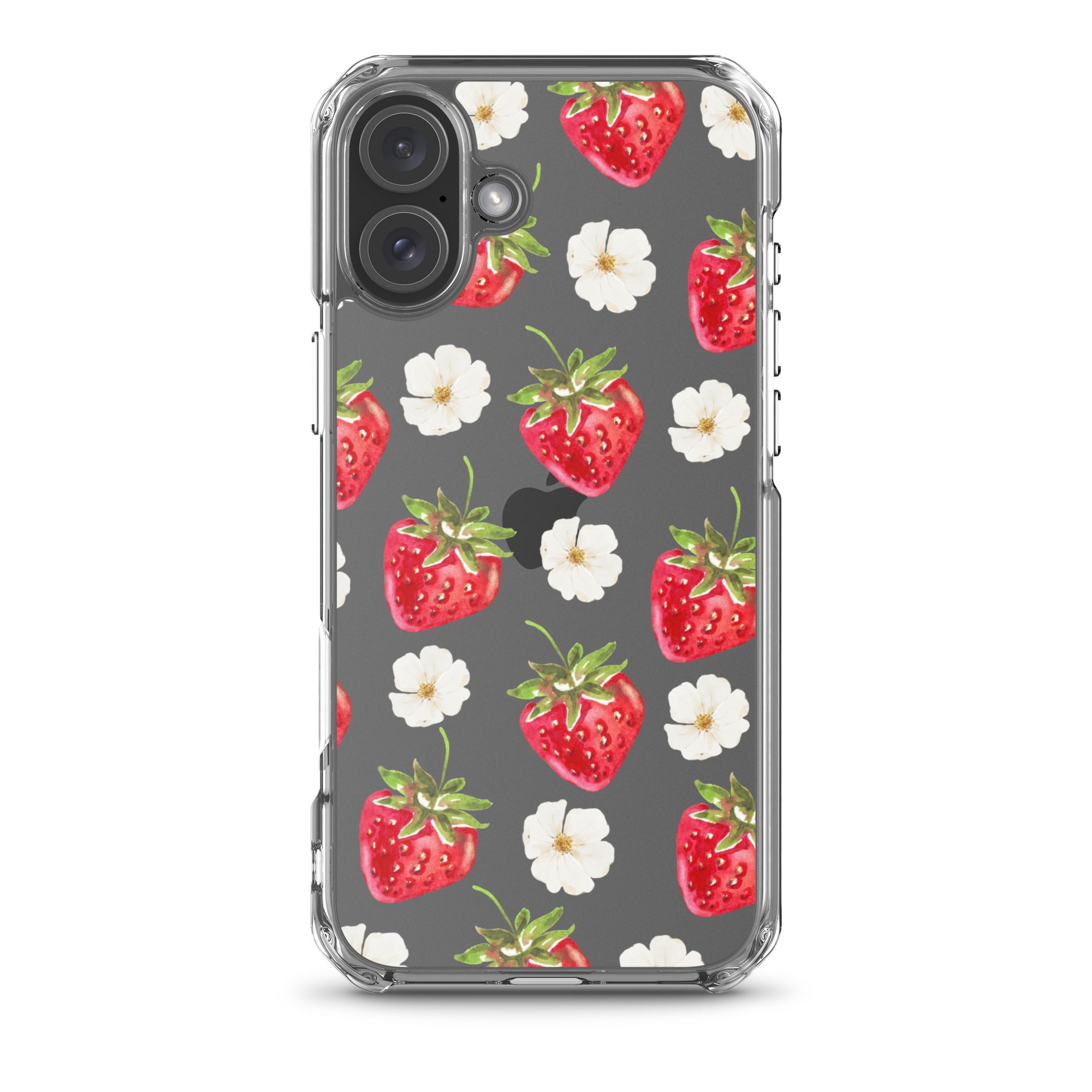 Strawberry Bloom Clear iPhone Case