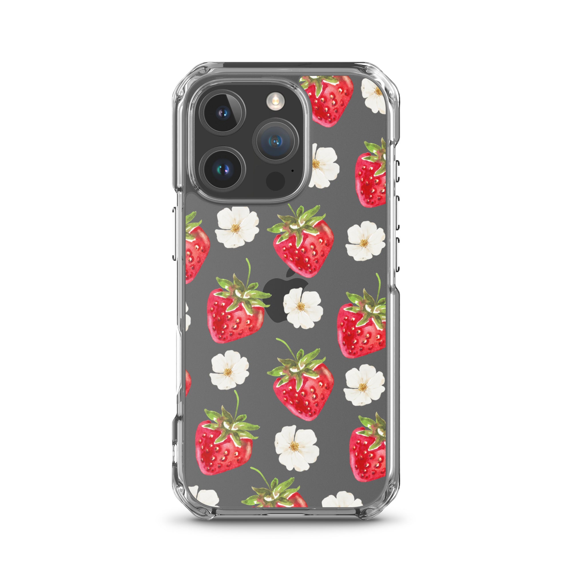 Strawberry Bloom Clear iPhone Case