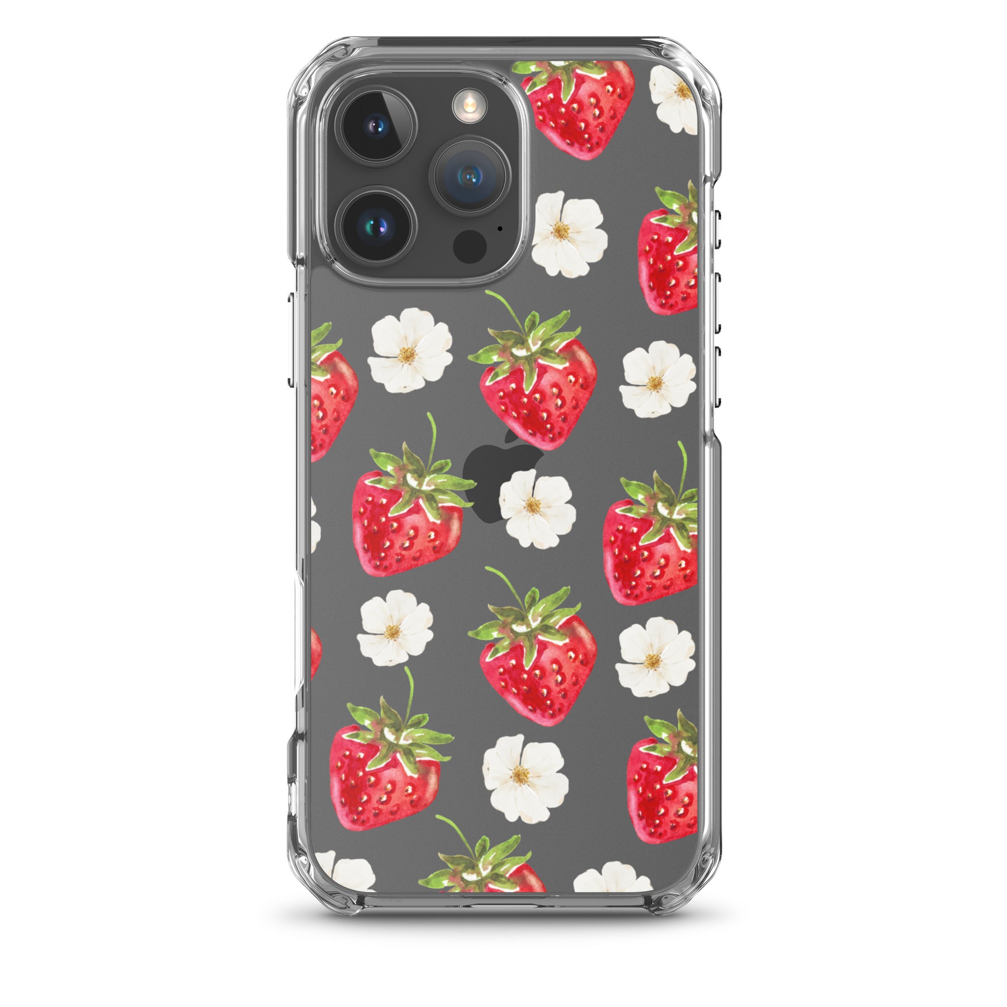 Strawberry Bloom Clear iPhone Case