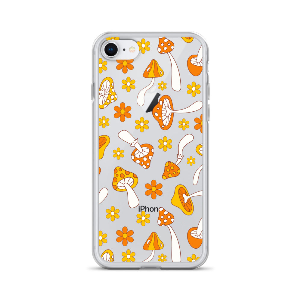 Retro Mushrooms Clear iPhone Case iPhone 7/8