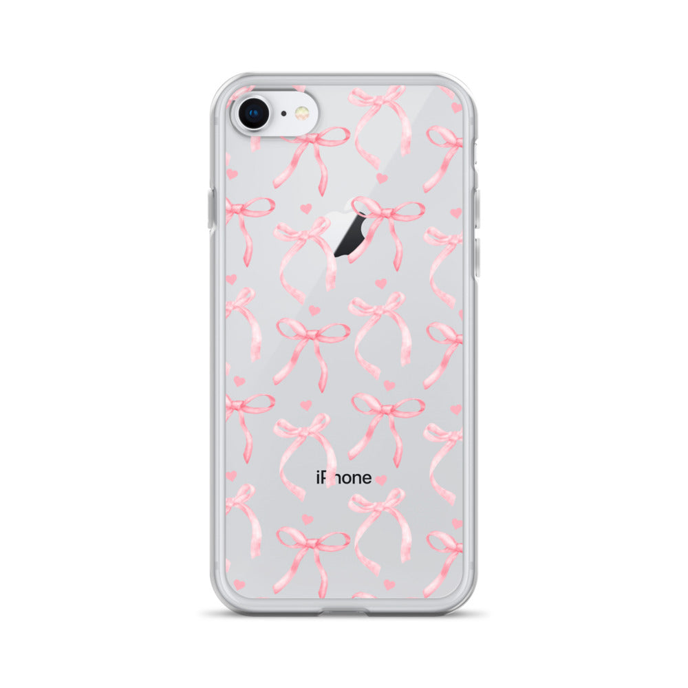 Blushing Bow Clear iPhone Case