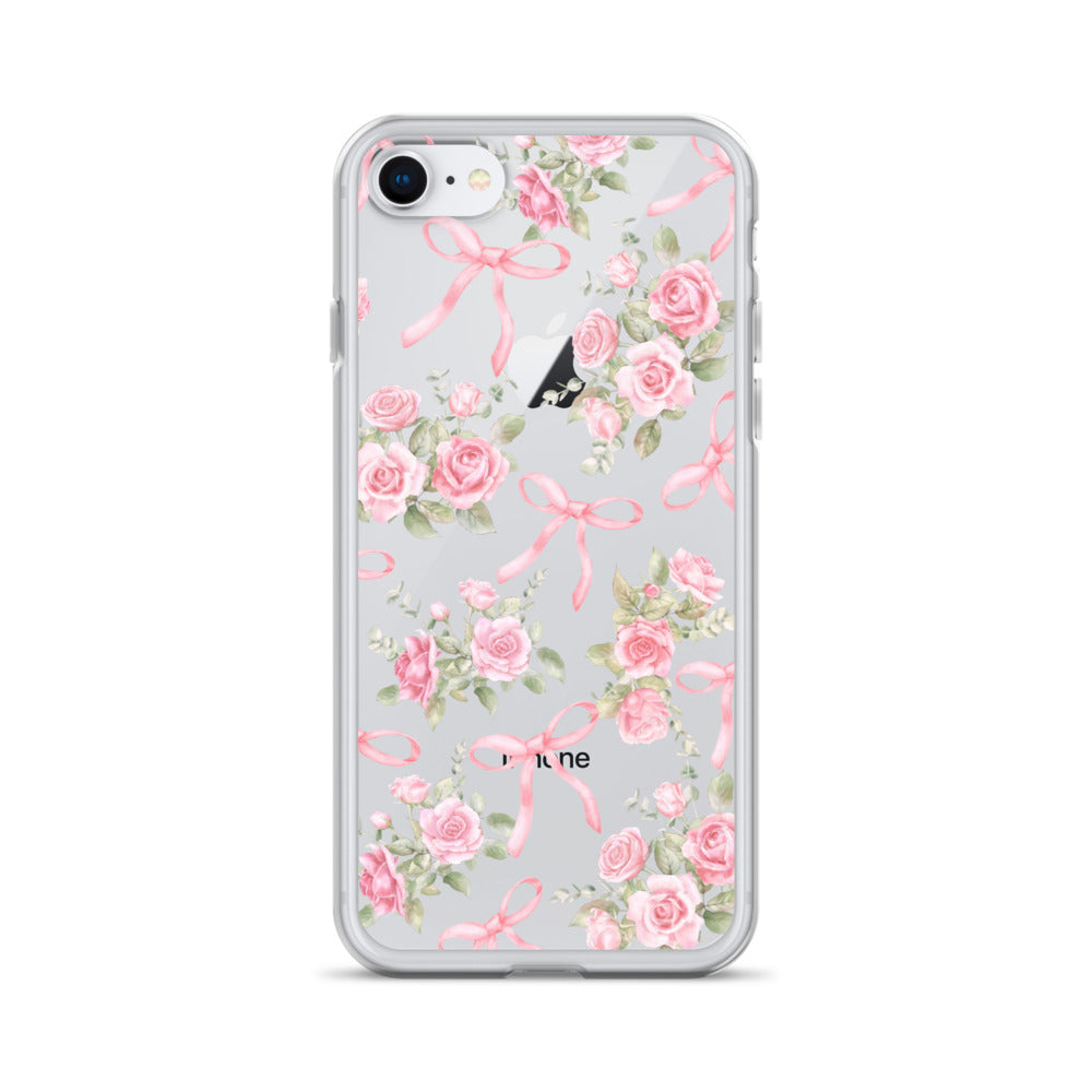 Bows & Roses Clear iPhone Case