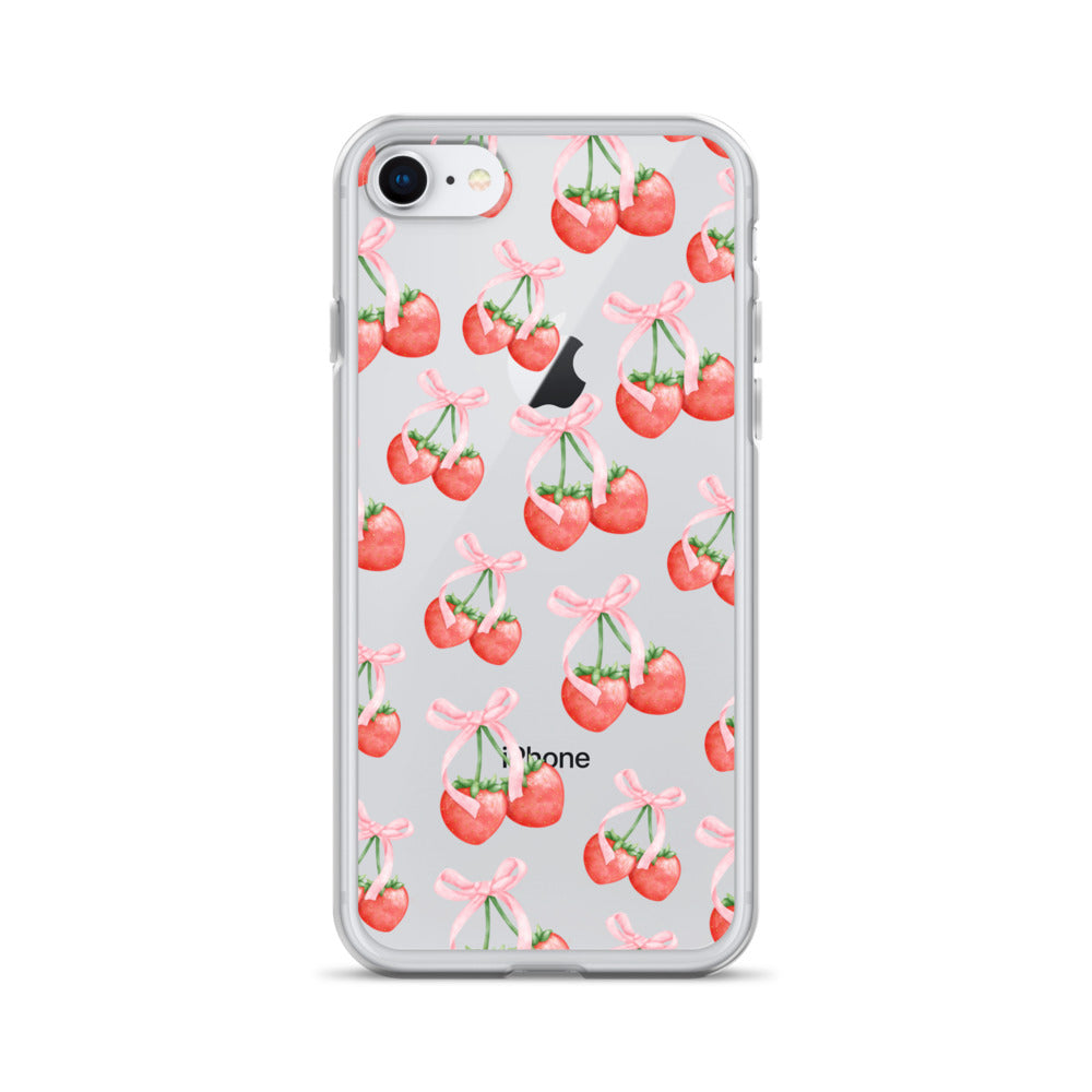 Sweet Strawberries Clear iPhone Case