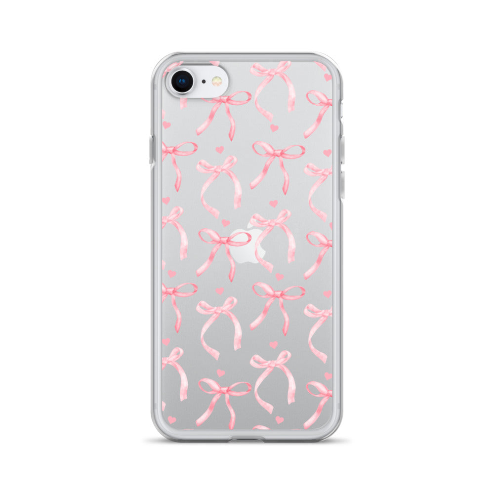 Blushing Bow Clear iPhone Case
