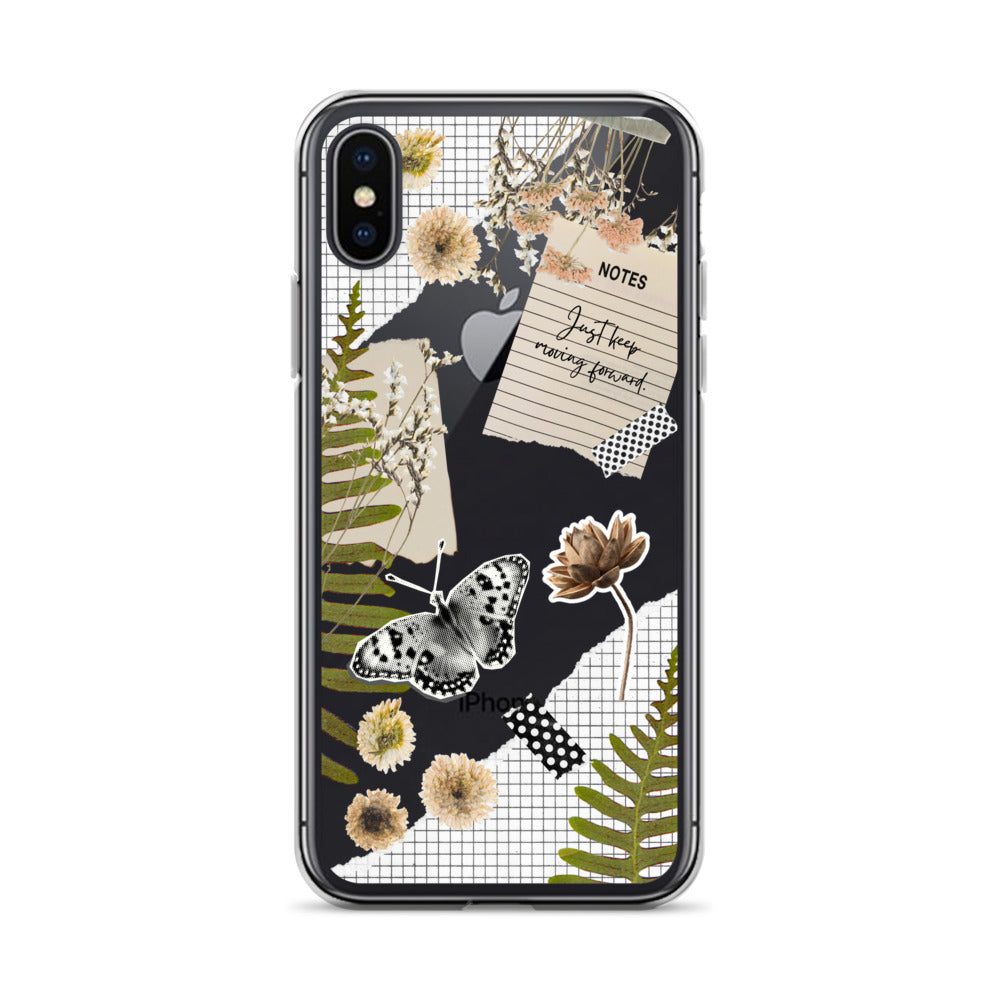 Boho Collage Clear iPhone Case