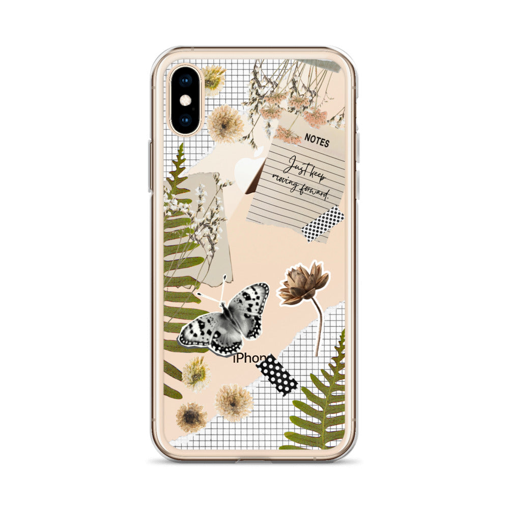 Boho Collage Clear iPhone Case