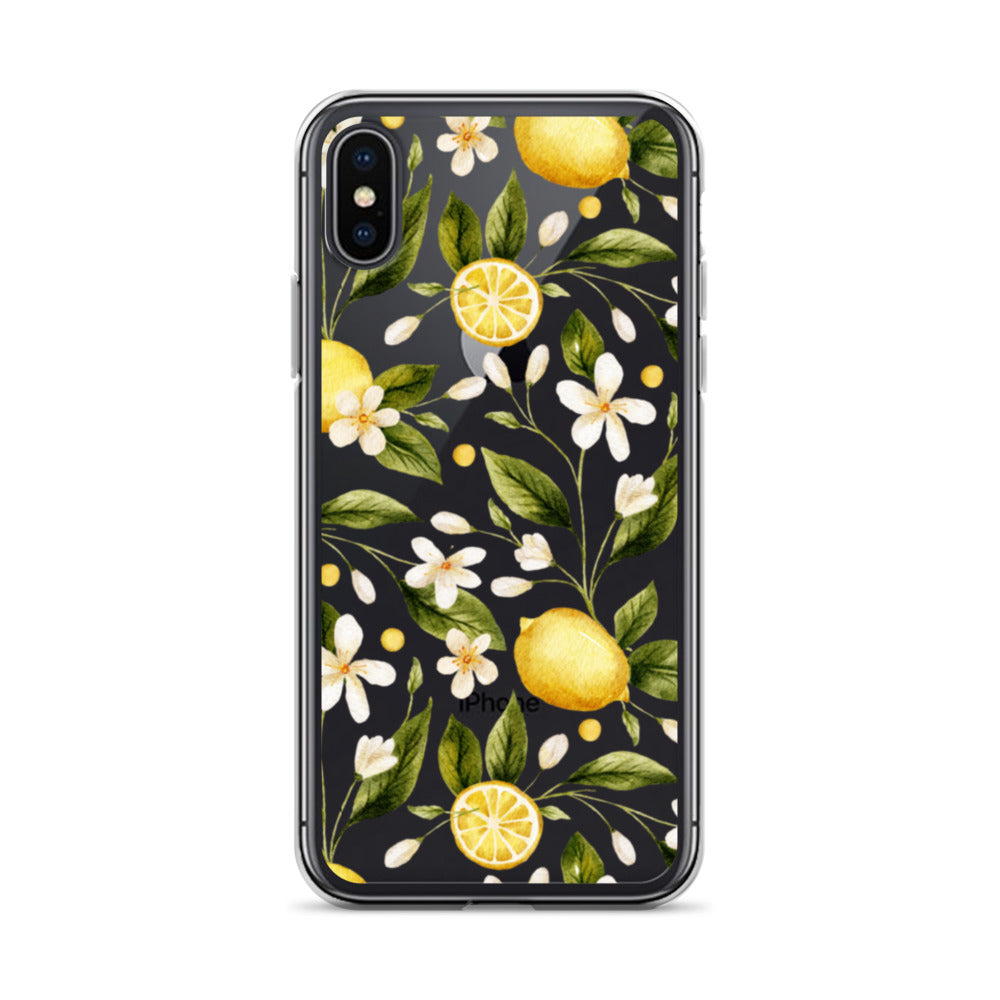 Lemon Garden Clear iPhone Case