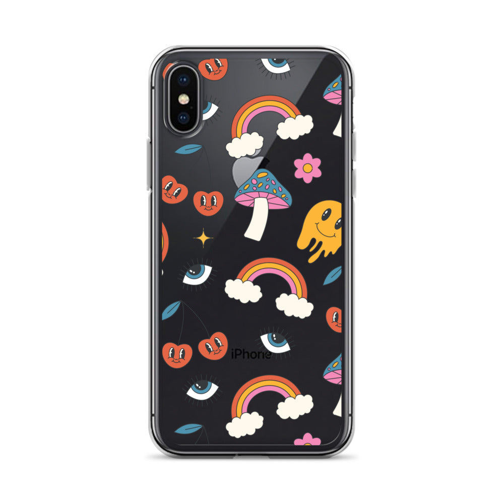 Rainbow Vibes Clear iPhone Case