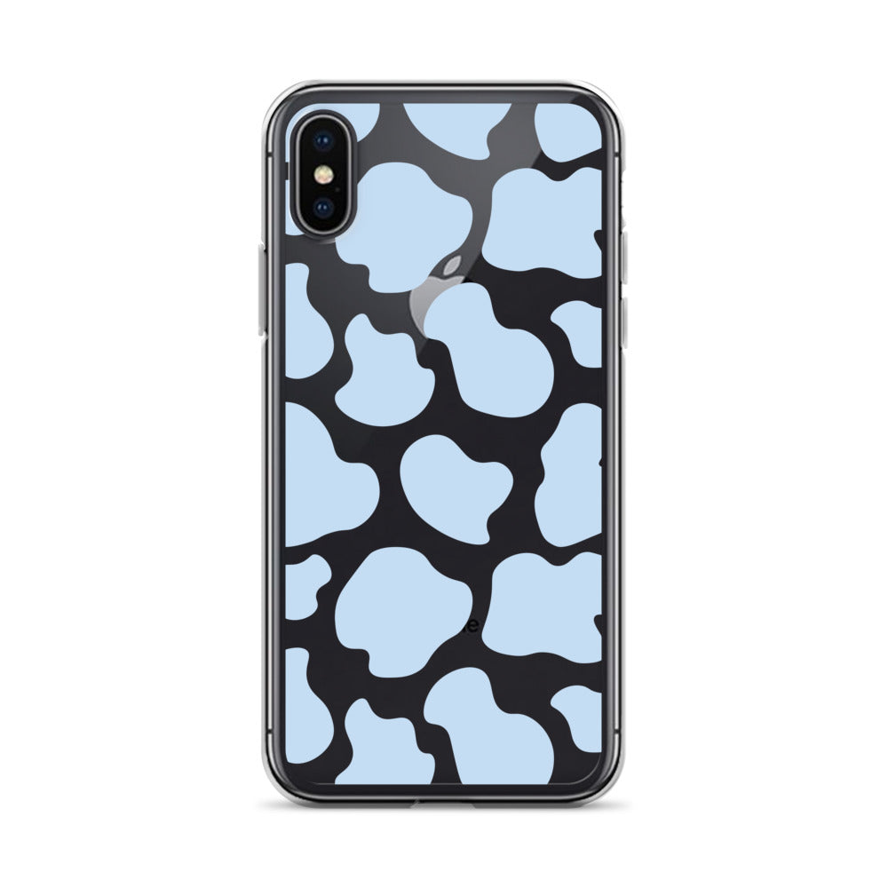 Blue Cow Clear iPhone Case