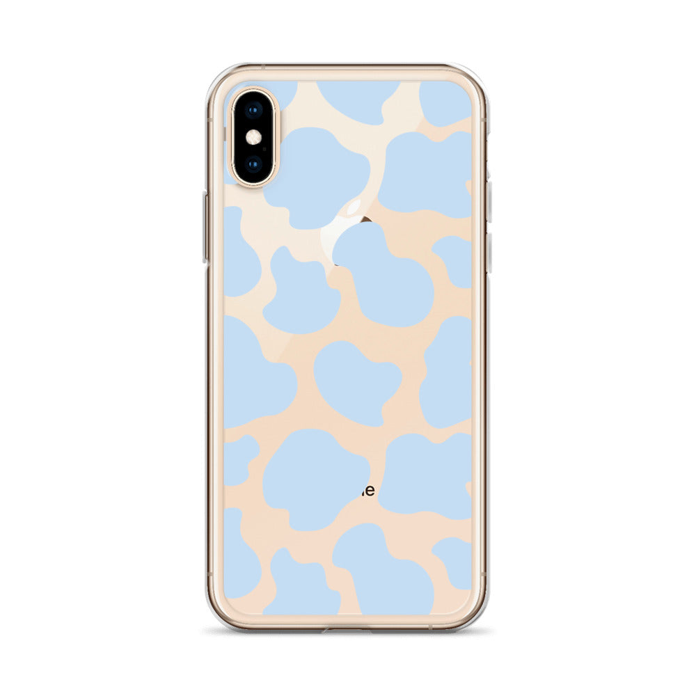 Blue Cow Clear iPhone Case
