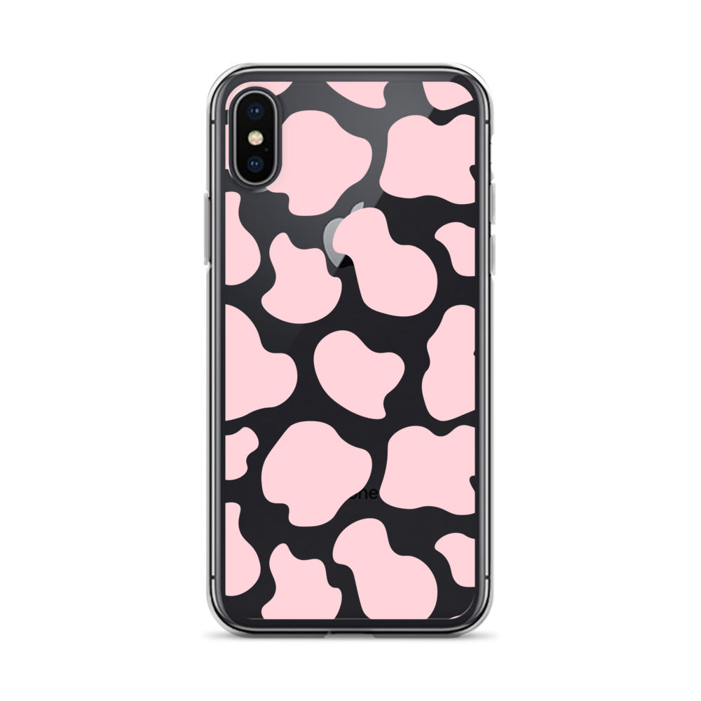 Pink Cow Clear iPhone Case