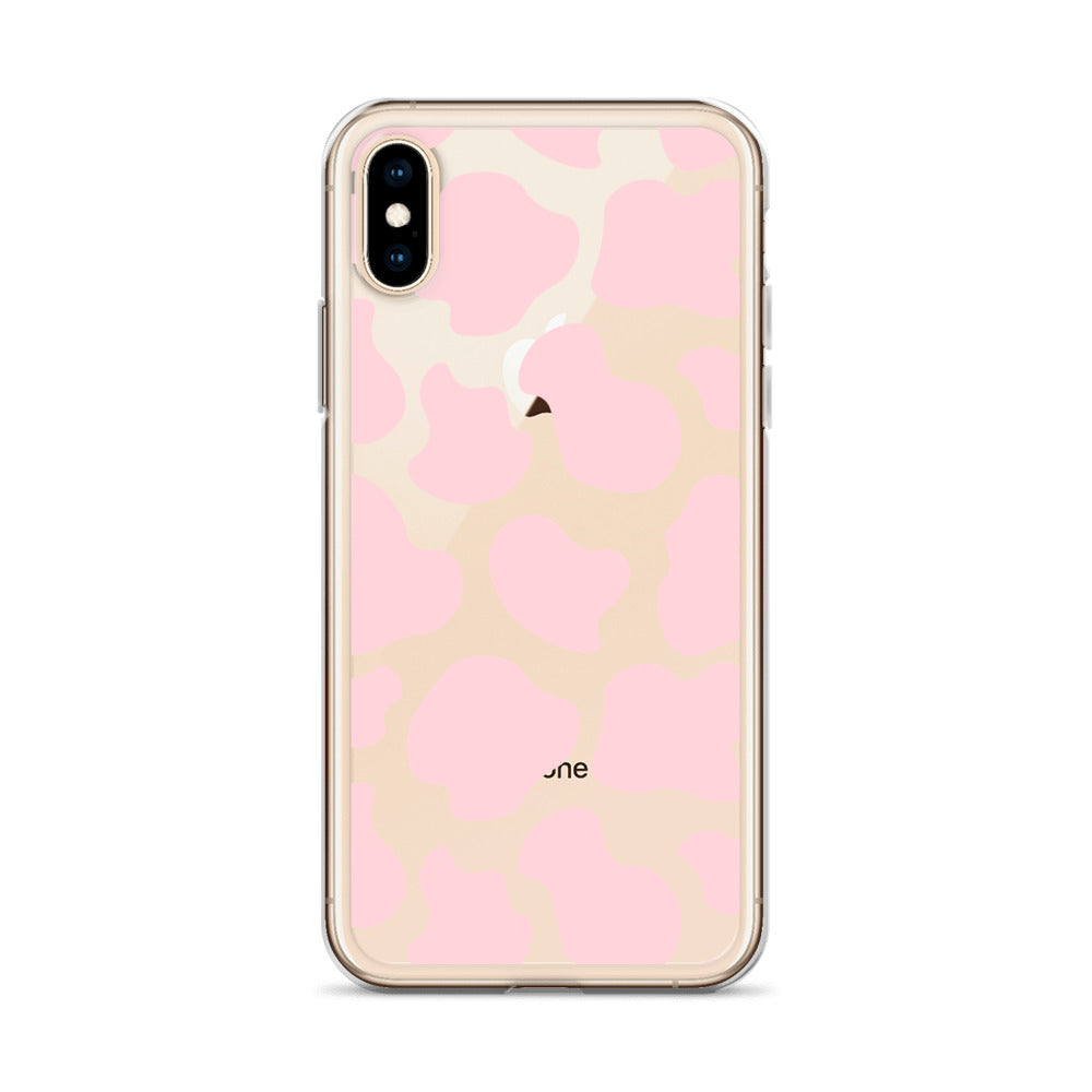 Pink Cow Clear iPhone Case