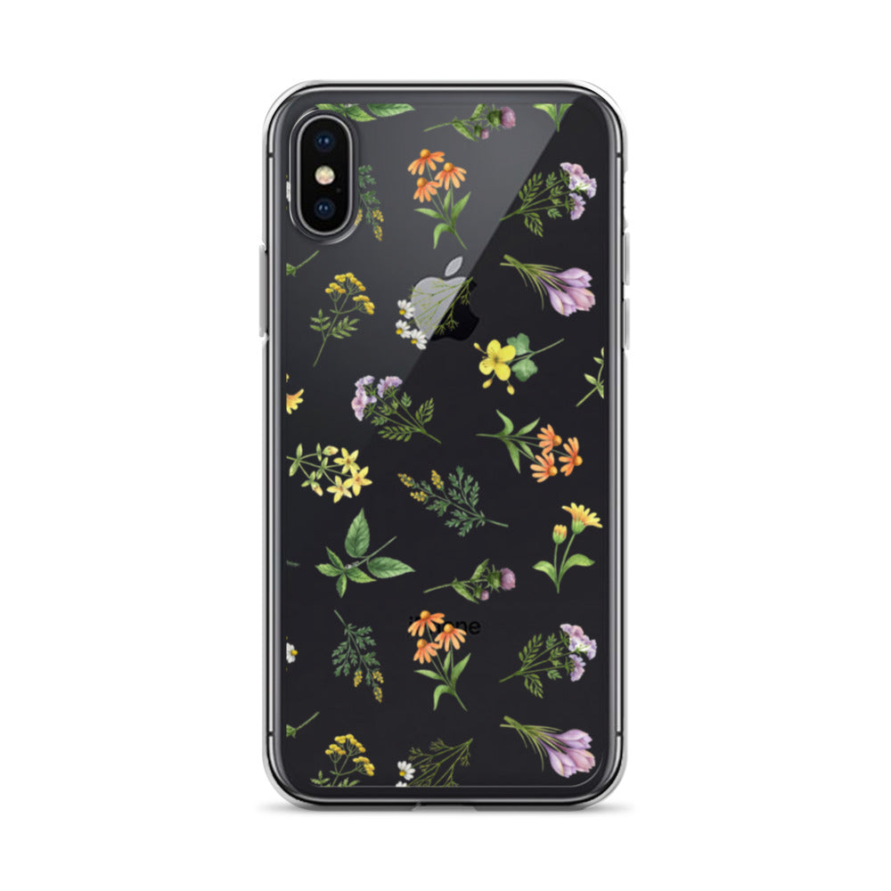 Floral Rain Clear iPhone Case iPhone X/XS