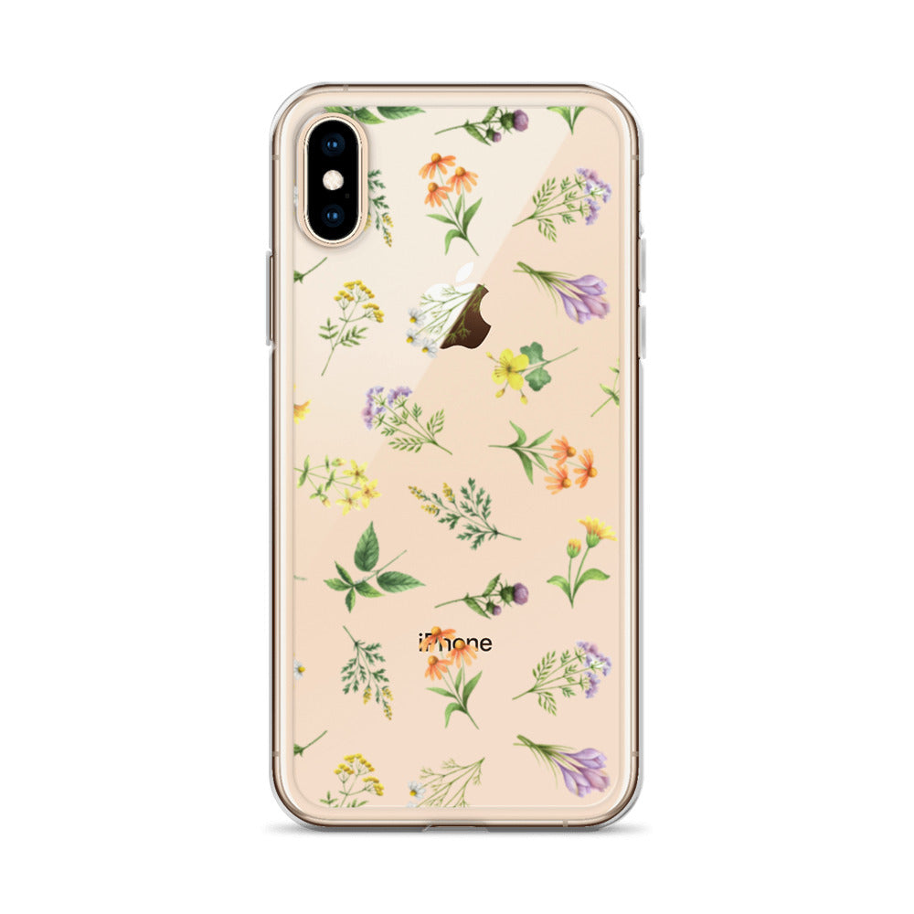 Floral Rain Clear iPhone Case