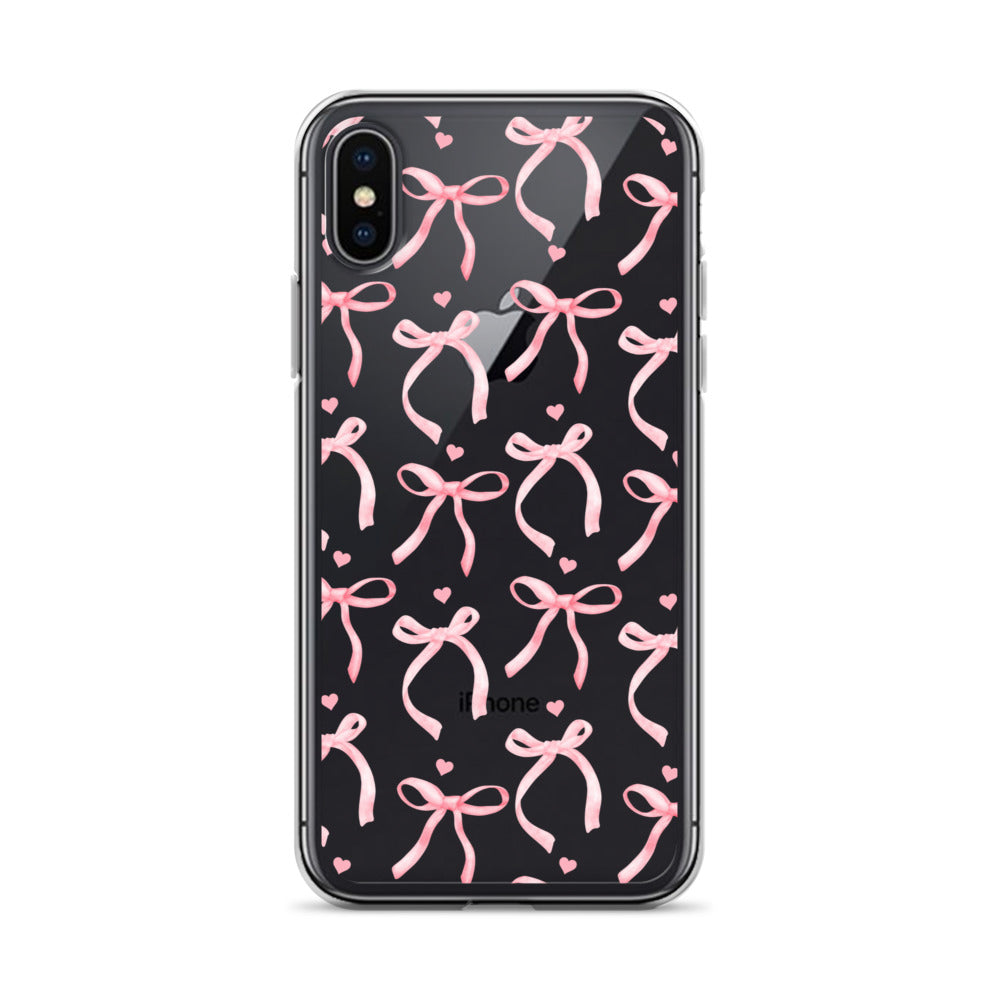 Blushing Bow Clear iPhone Case