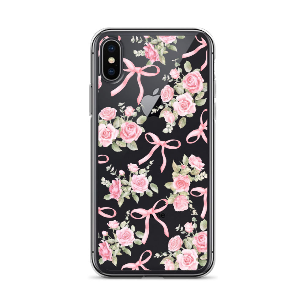 Bows & Roses Clear iPhone Case
