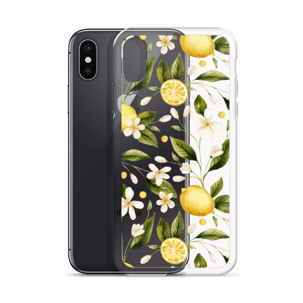 Lemon Garden Clear iPhone Case
