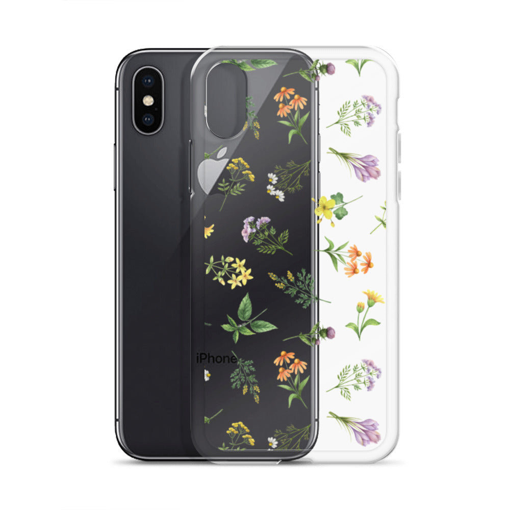 Floral Rain Clear iPhone Case