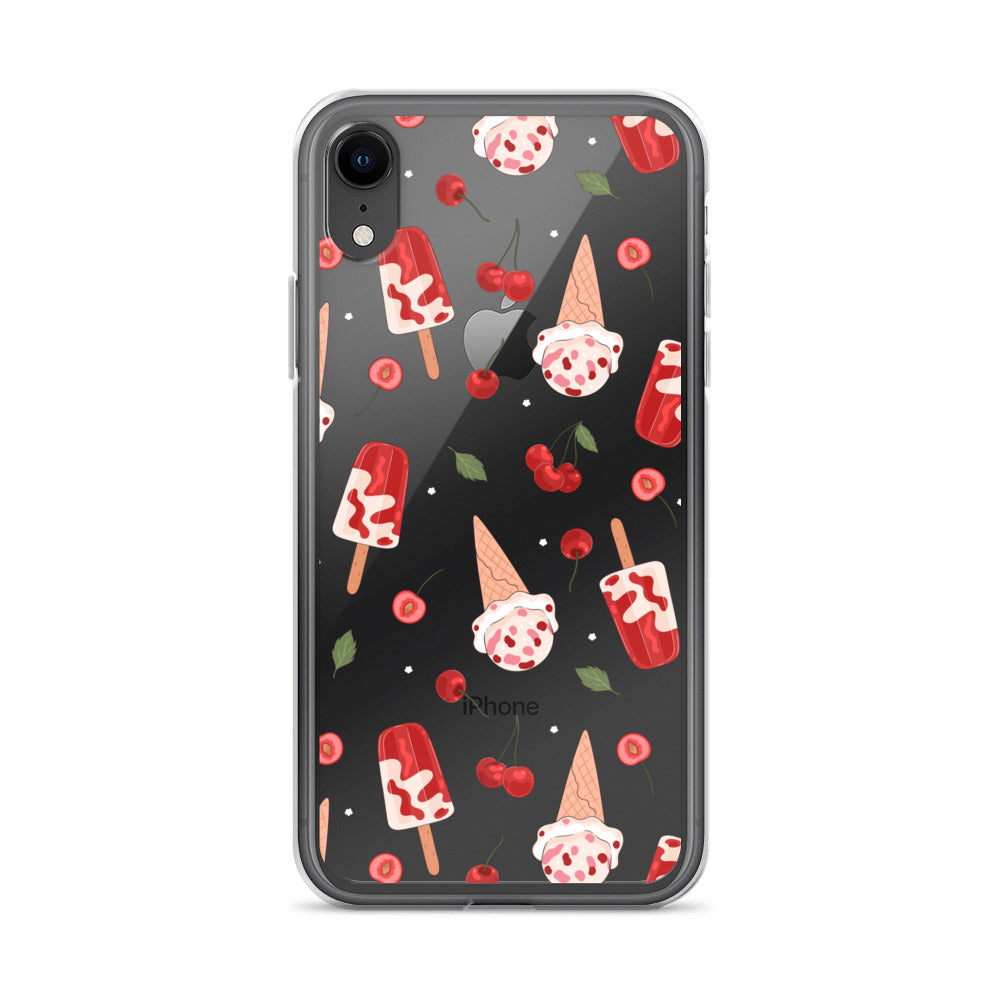 Cherry Ice Cream Clear iPhone Case iPhone XR