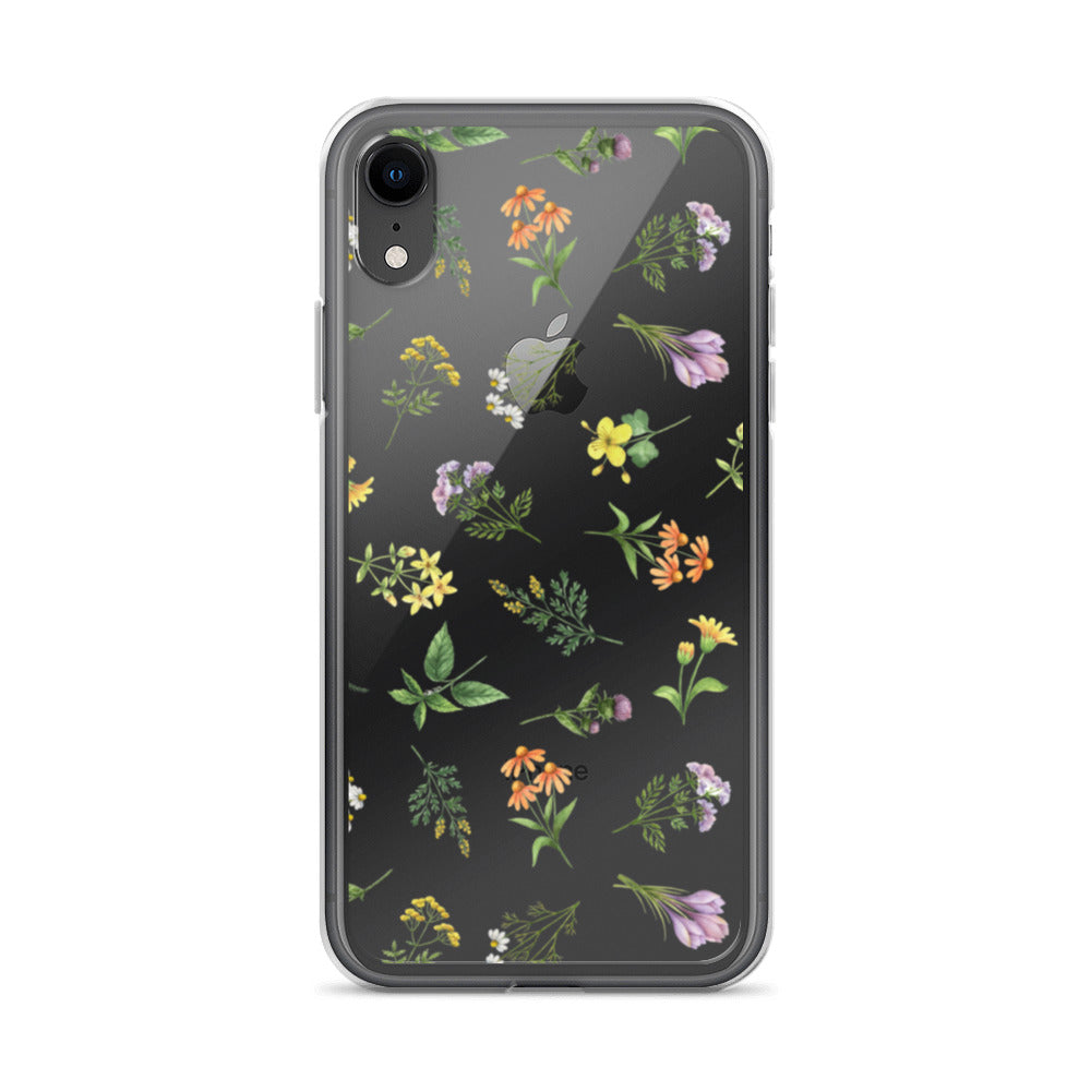 Floral Rain Clear iPhone Case iPhone XR