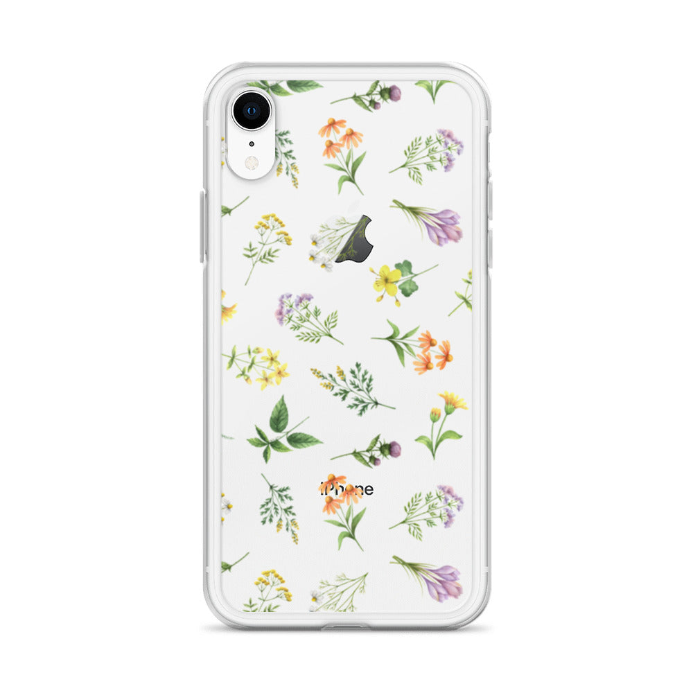 Floral Rain Clear iPhone Case