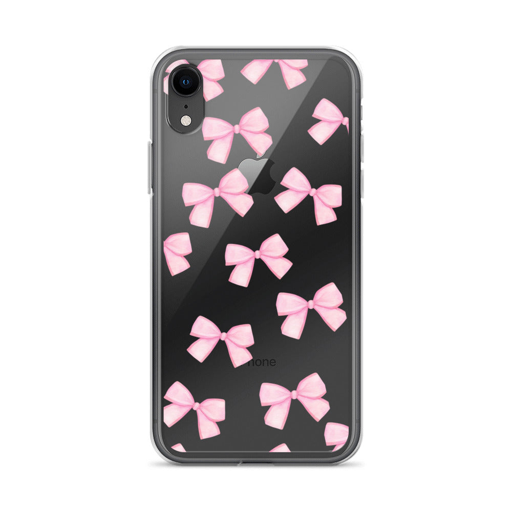 Pink Bows Clear iPhone Case