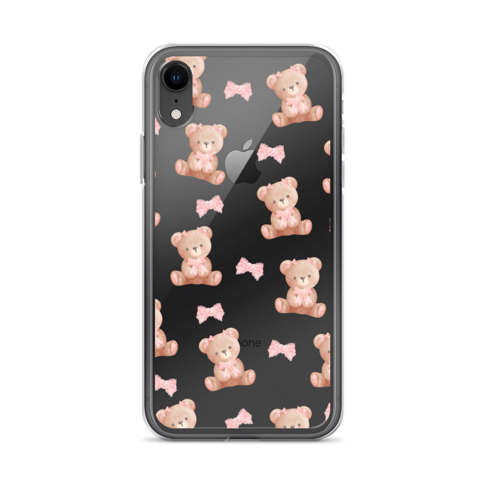 Bow Bear Clear iPhone Case