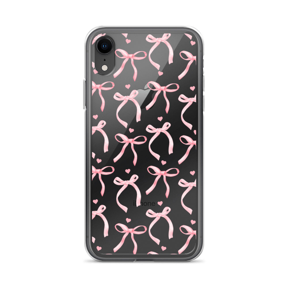 Blushing Bow Clear iPhone Case