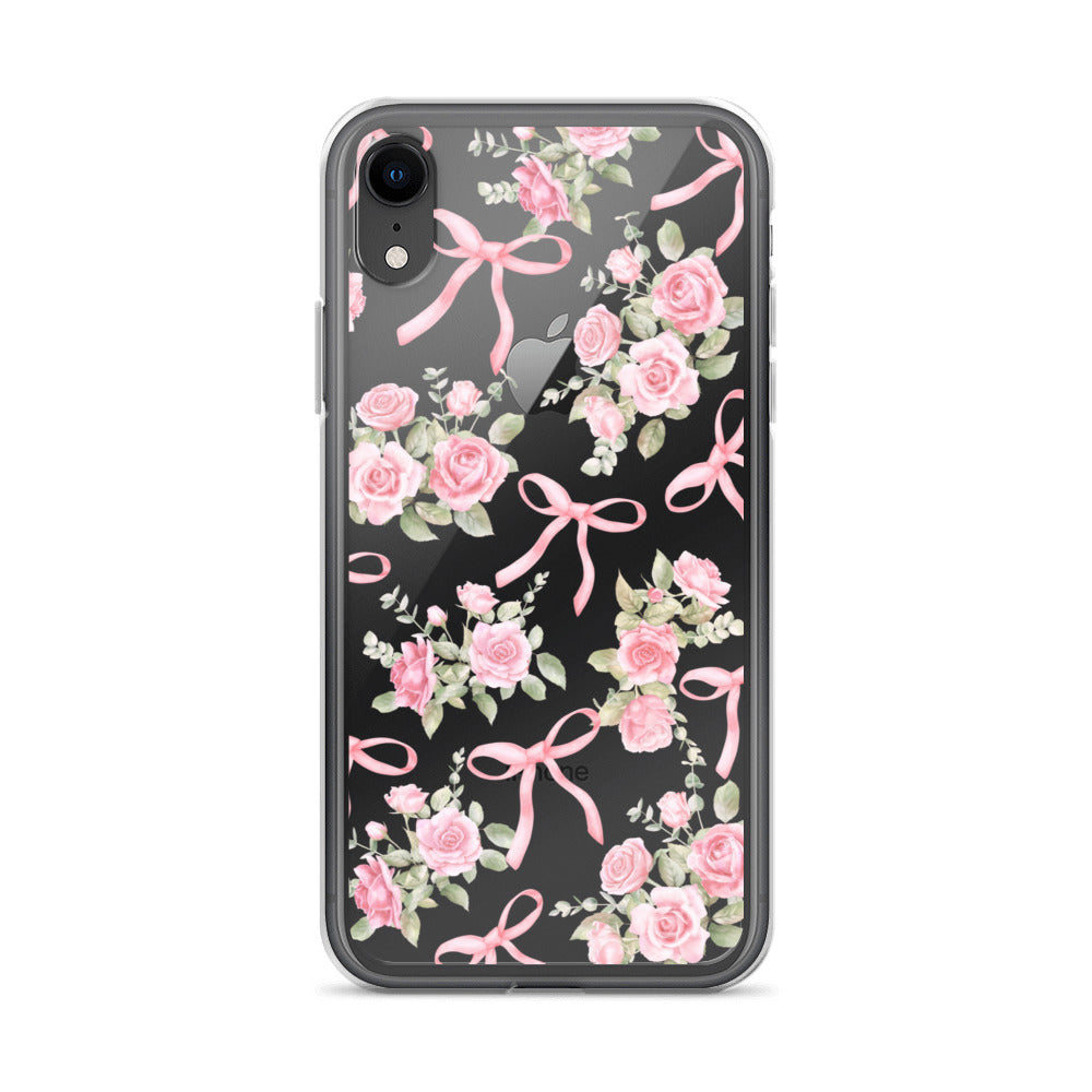 Bows & Roses Clear iPhone Case