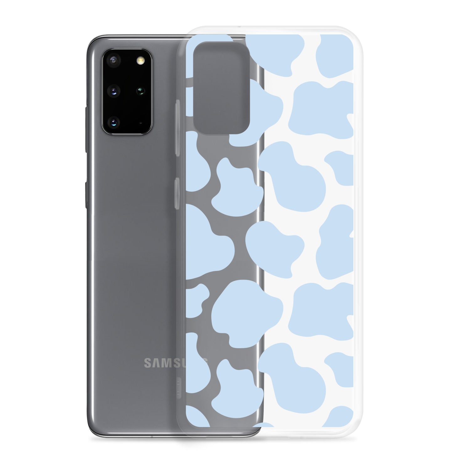 Blue Cow Clear Samsung Case