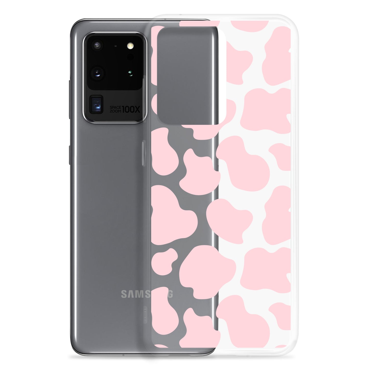 Pink Cow Clear Samsung Case