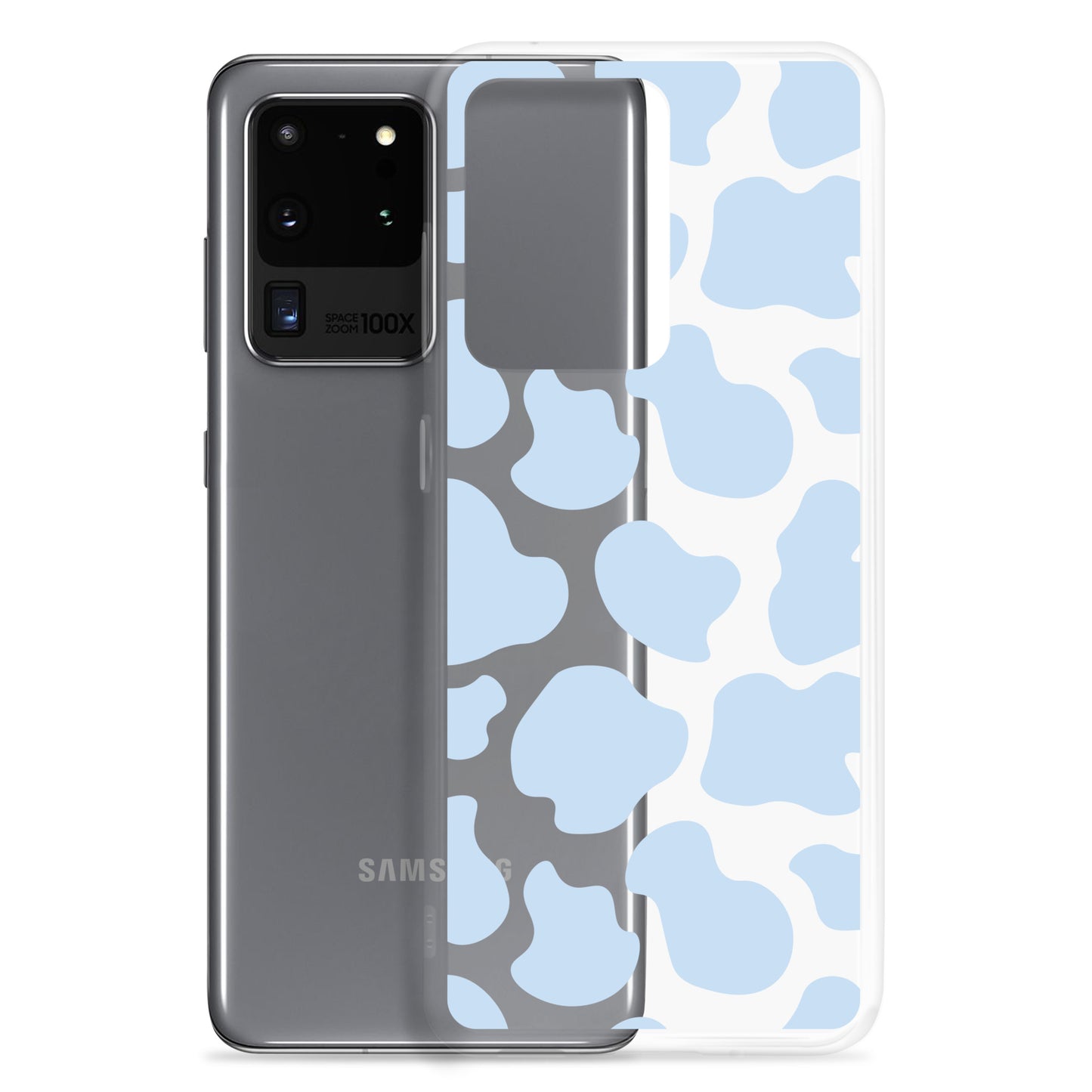 Blue Cow Clear Samsung Case
