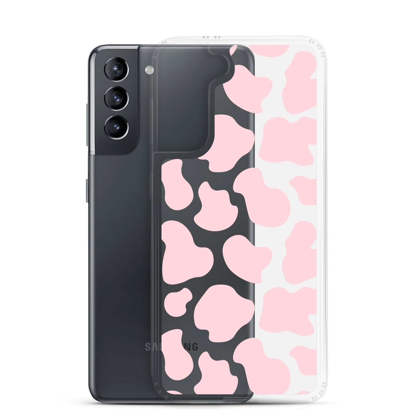 Pink Cow Clear Samsung Case