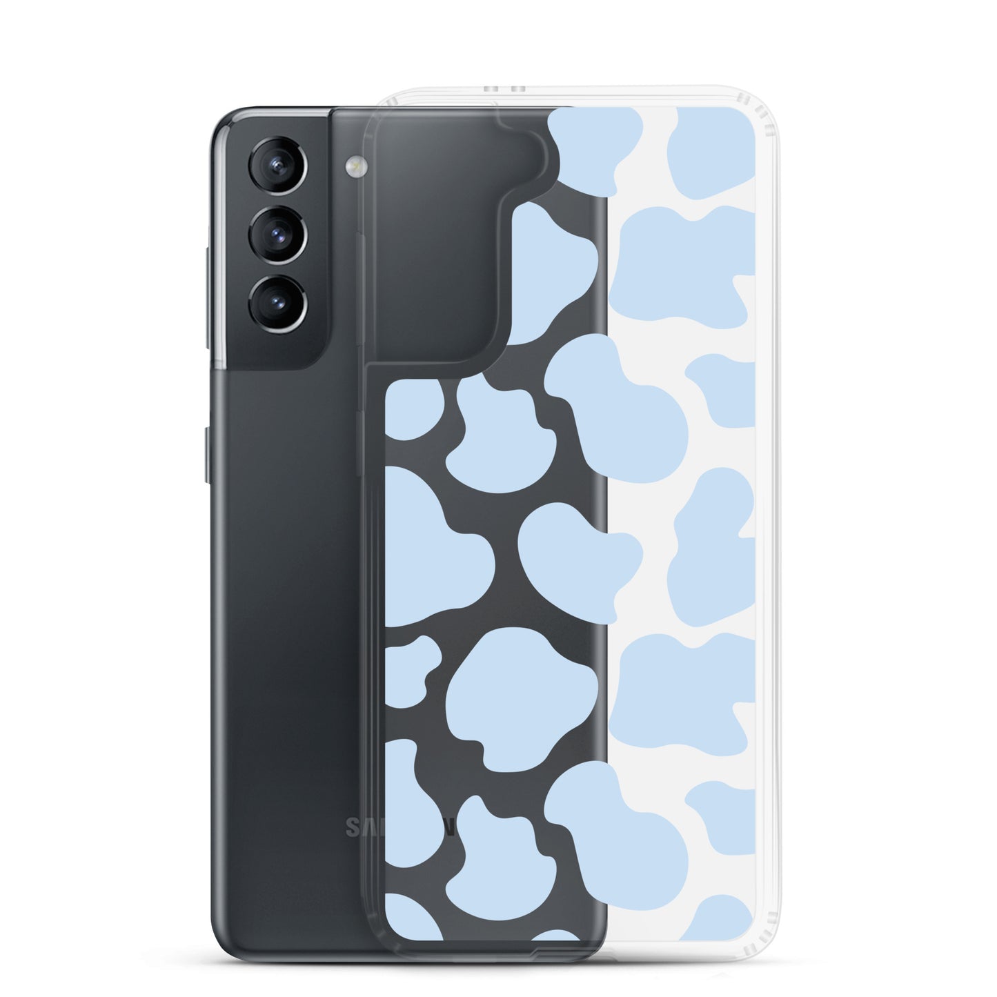 Blue Cow Clear Samsung Case