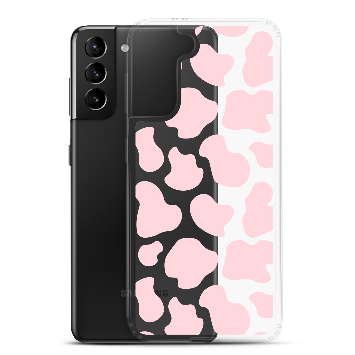 Pink Cow Clear Samsung Case