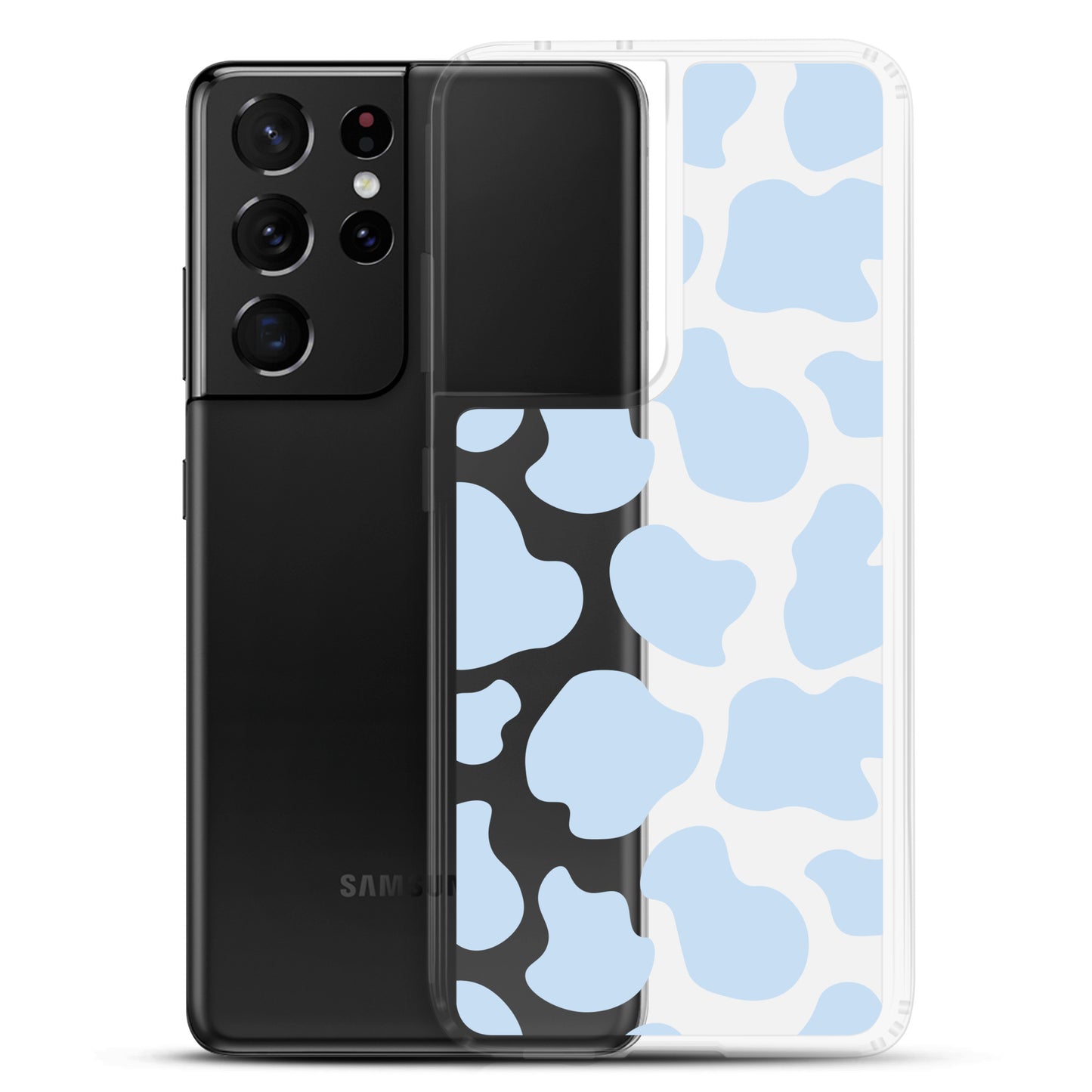 Blue Cow Clear Samsung Case
