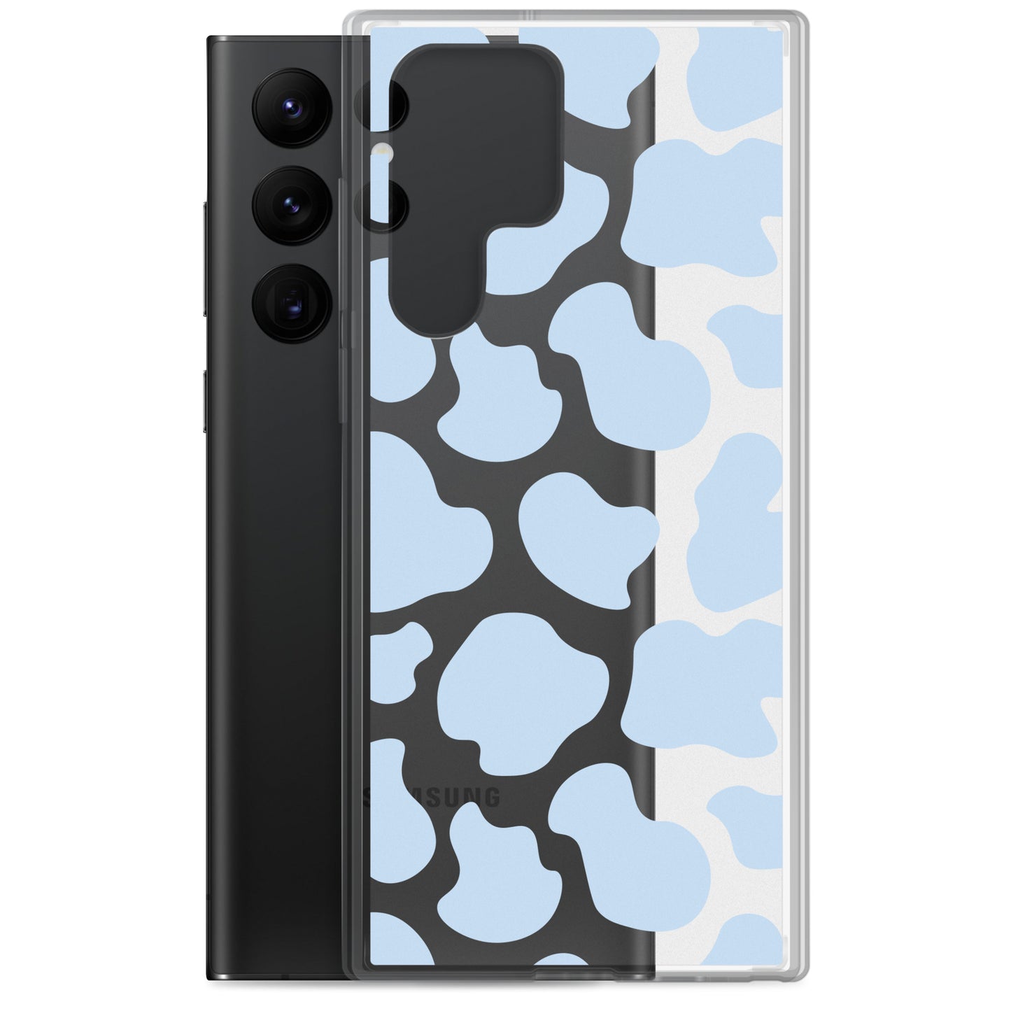 Blue Cow Clear Samsung Case