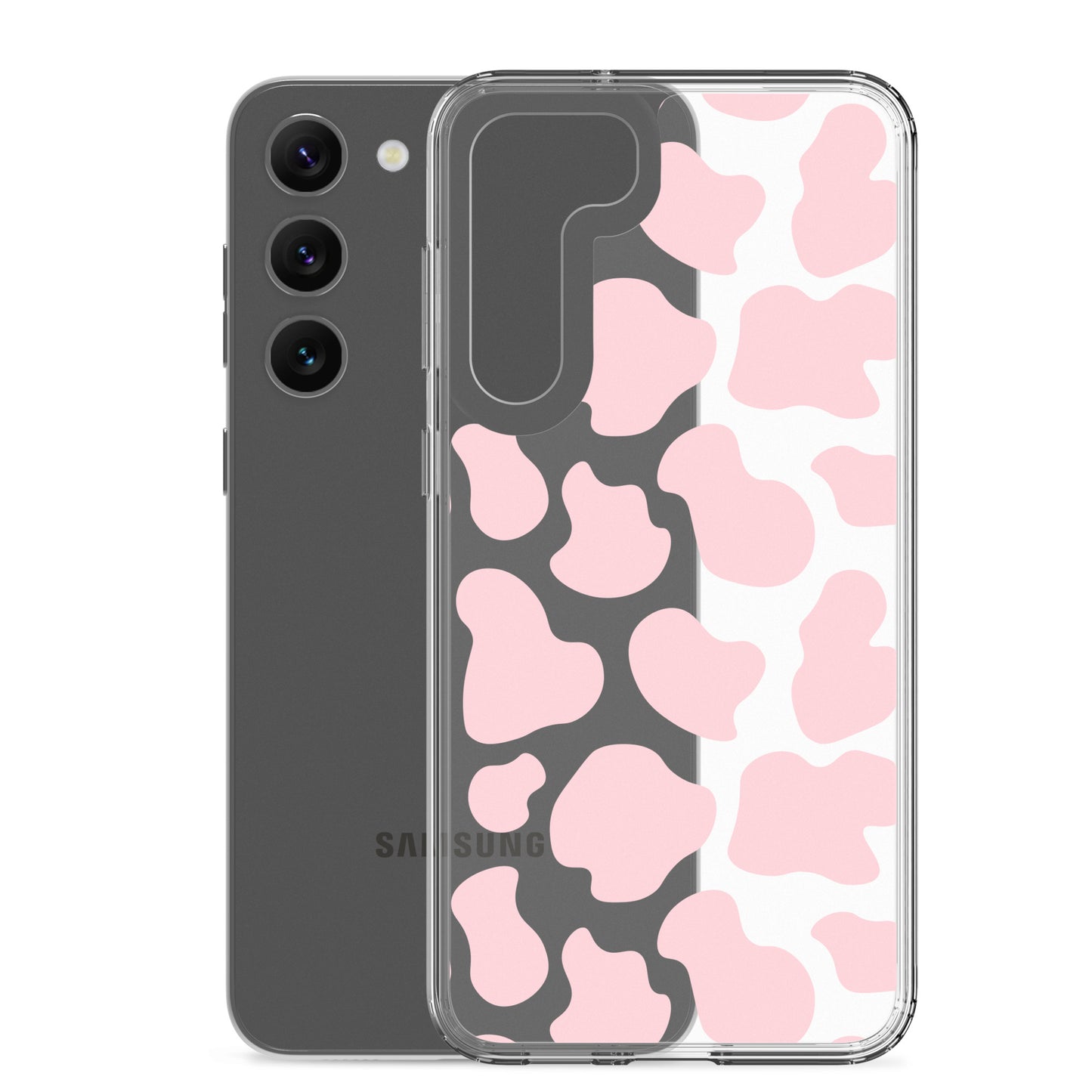Pink Cow Clear Samsung Case