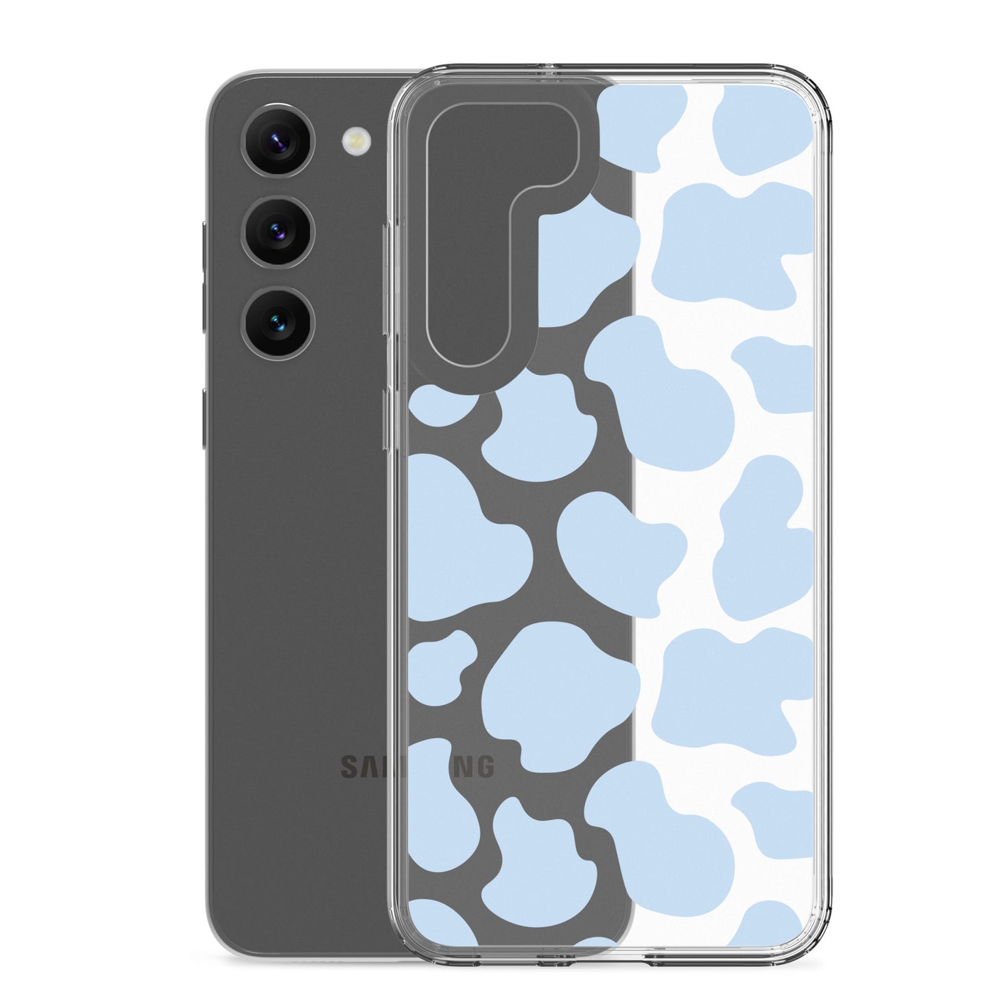 Blue Cow Clear Samsung Case