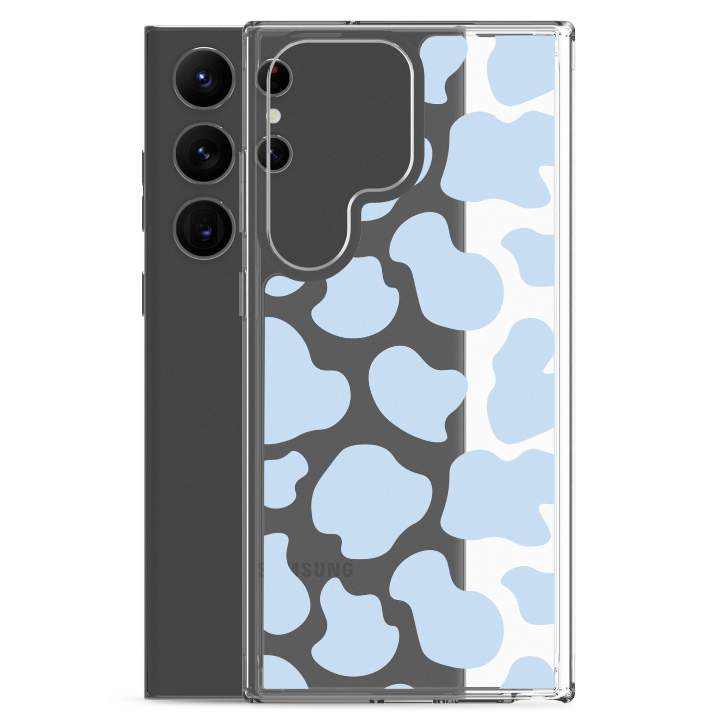 Blue Cow Clear Samsung Case