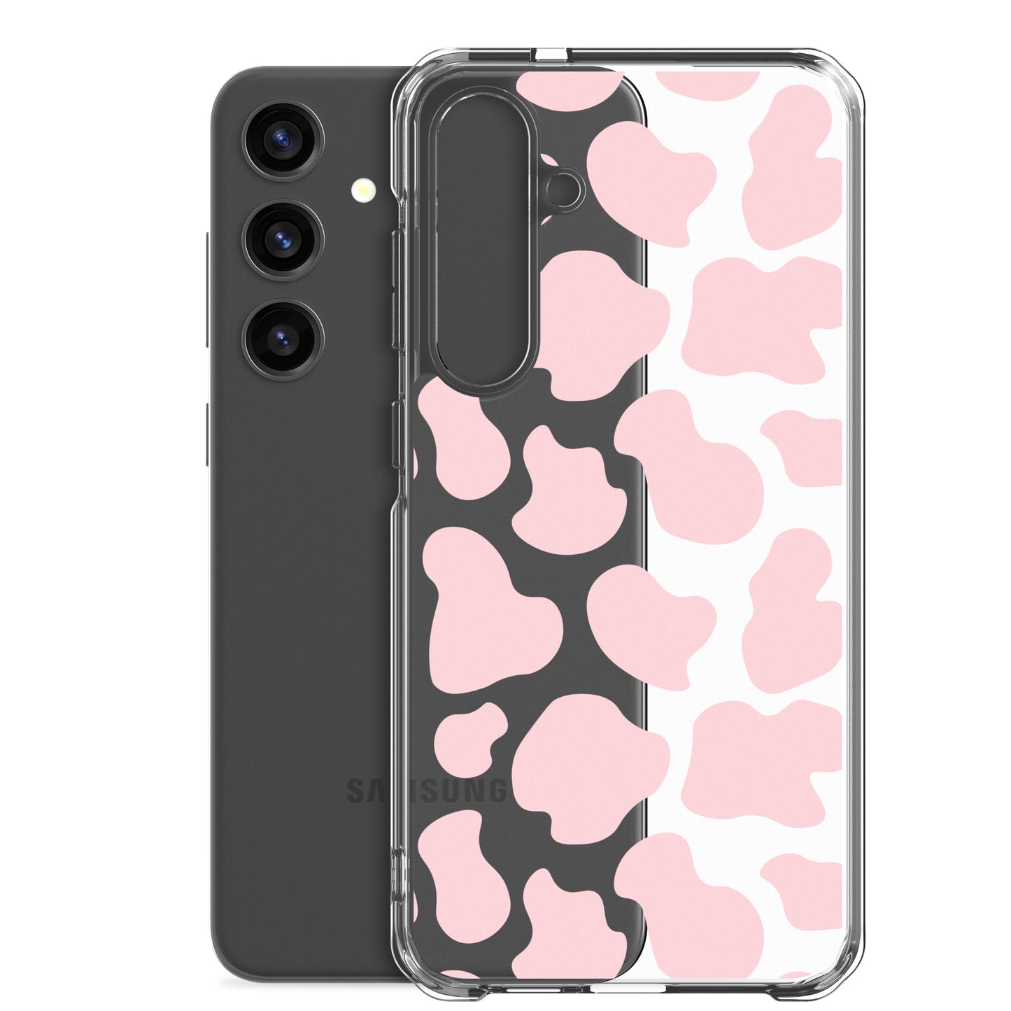 Pink Cow Clear Samsung Case